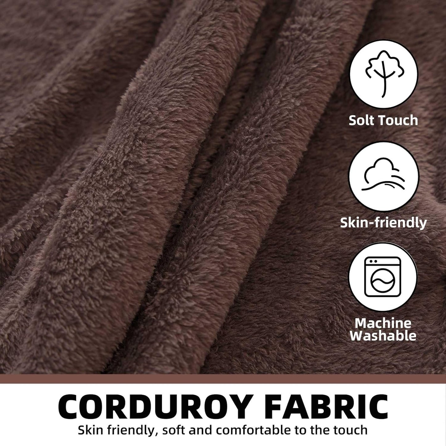 6FT,Oversized Bean Bag Chairs for Adults,Giant beanbag with Filler Included，Fluffy Memory Foam,Soft and Comfy Corduroy Fabric,Gaming Chairs Suitable for Living Room and Bedroom (Brown, 6 Foot)