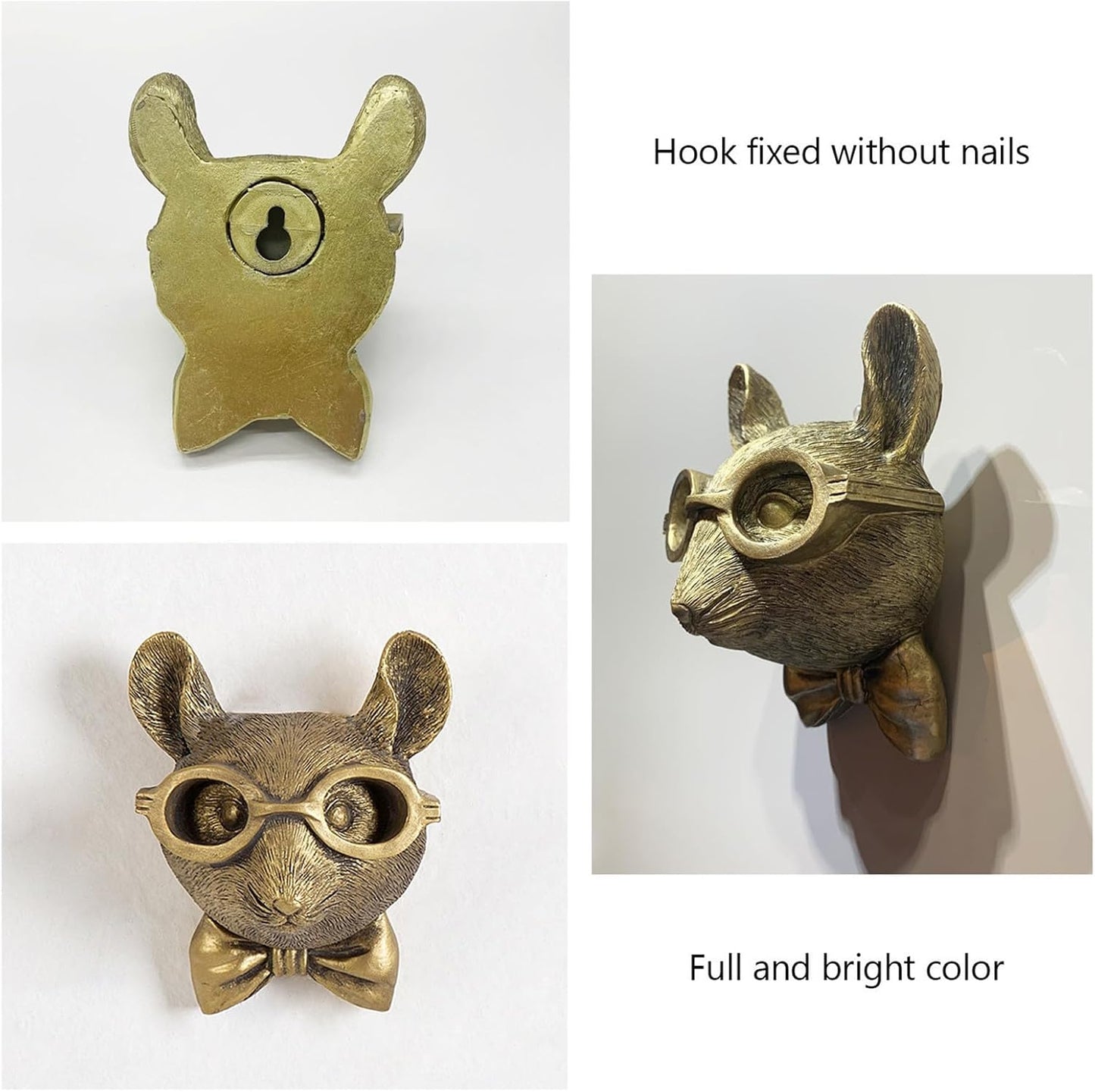 GUASDIE Animal Wall Decor: Faux Deer Head Mount, Resin Animal Head Wall Hanging for Living Room, Bedroom, Bathroom, Kitchen, Unique Art, Sculptures Home Decor, Gift, Rat