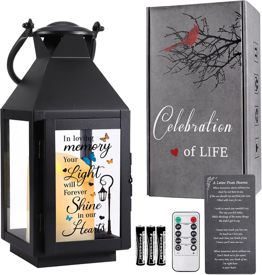 Memorial Lantern, Sympathy Gifts for Loss of Mom/Dad/Loved One, Bereavement Gifts, in Memory of Loved One Gifts, Remembrance Gifts for Loss, Celebration of Life, Memorial Gifts, Funeral Gifts