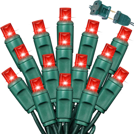 200LED (4pk of 50L) String Lights, LED Christmas Lights, 6" SPACING,Green Wire,RED