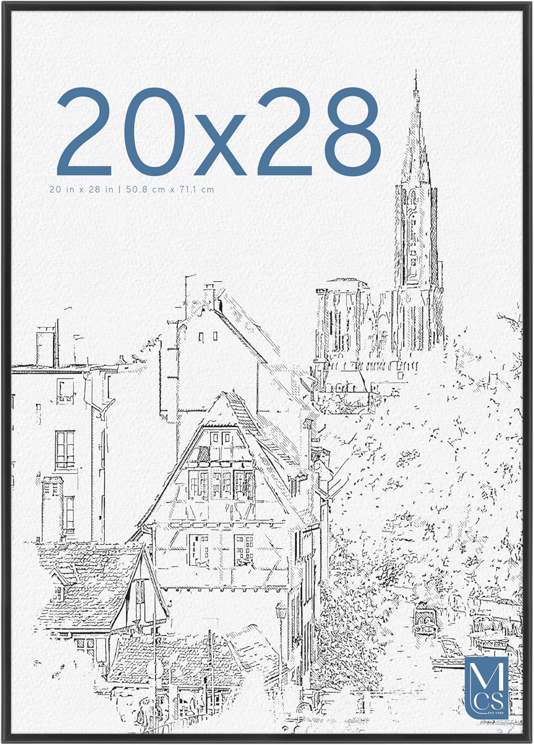 MCS Original Poster Frame 20x28 Black Lightweight Vertical & Horizontal Wall Hanging Large Picture Frame for Posters, Art Prints & Gallery Wall (1-Pack)