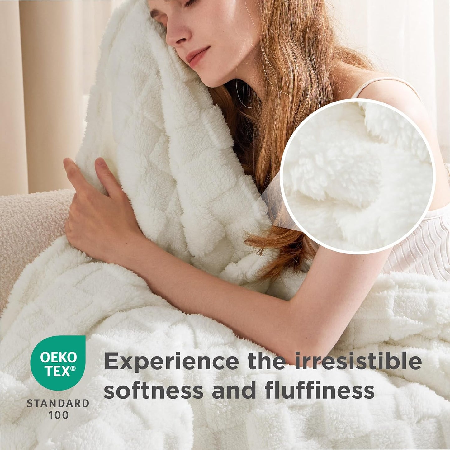 Bedsure GentleSoft White Throw Blanket for Couch - Super Soft Cozy Blankets Gifts for Women Men Girls, Cute Small Fleece Throws for Bedroom Home Decor, 50x70 Inches