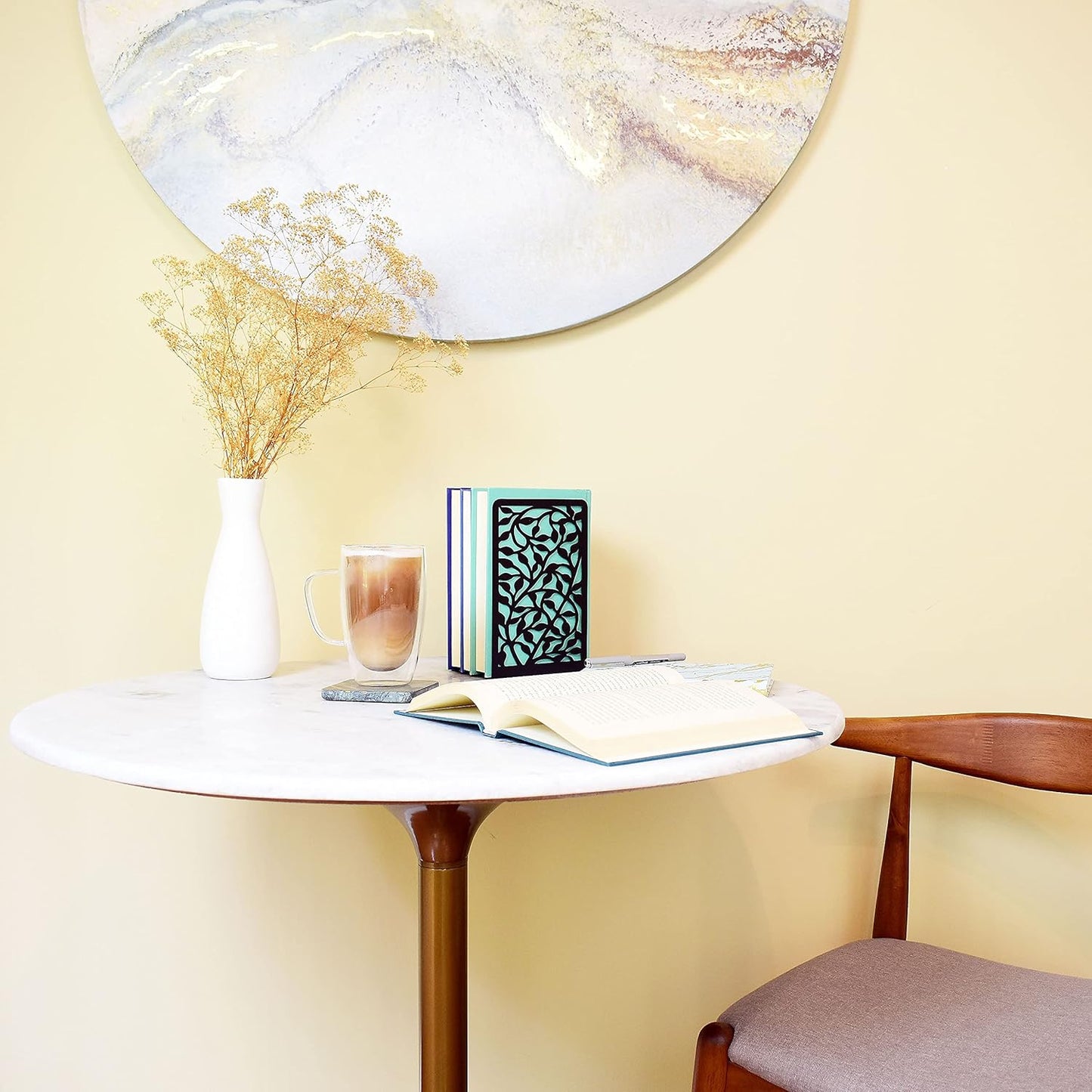 CNK Book Ends Bookends for Decorative Books Holder Bookend Shelves End Hold Heavy Duty Holders Stoppers Metal Stopper Cute Boho Bookshelf Holds Cookbook Office Home Set of 6 Bookends Pair Black