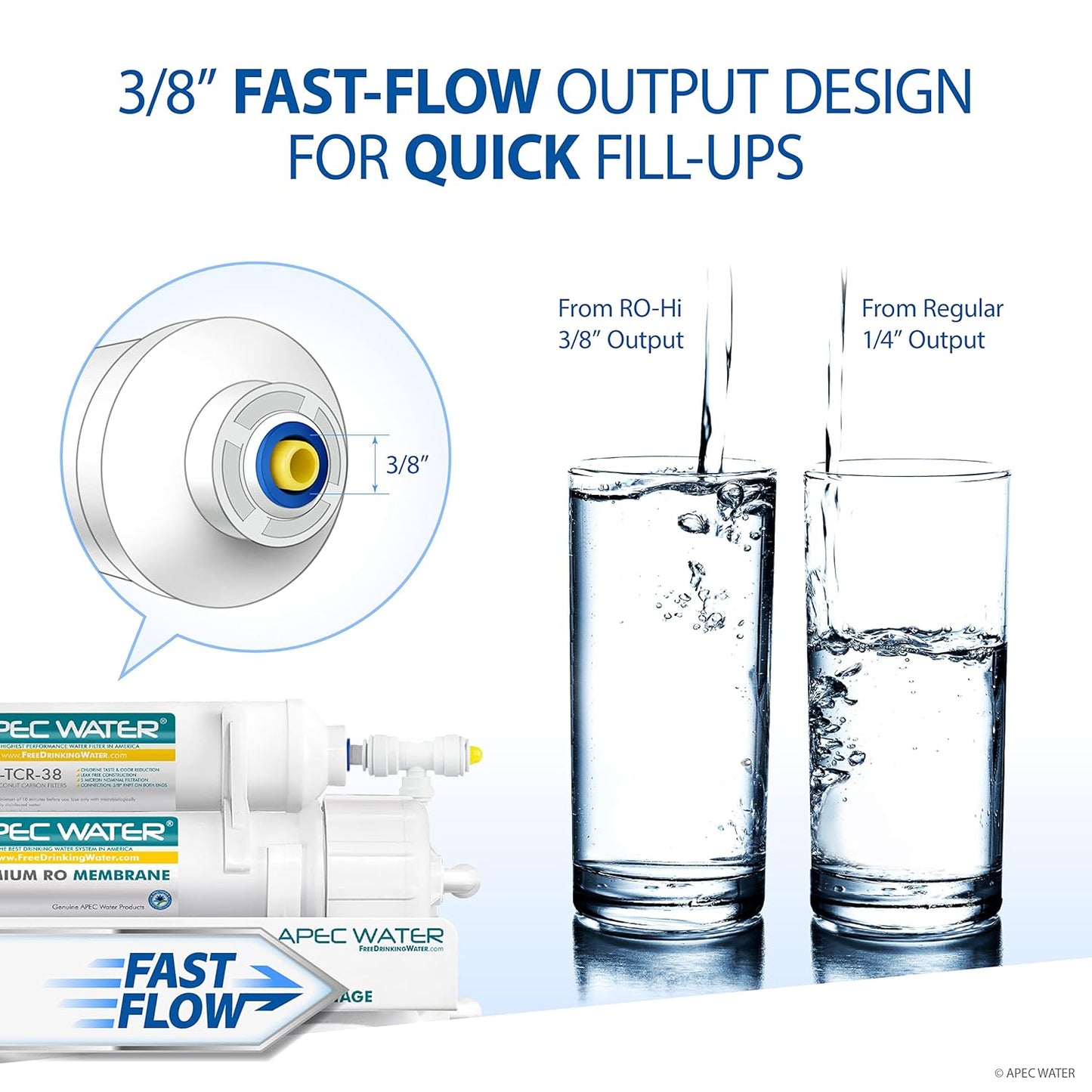 APEC Water Systems ROES-100 Essence Series Top Tier 5-Stage Certified Ultra Safe Reverse Osmosis Drinking Water Filter System