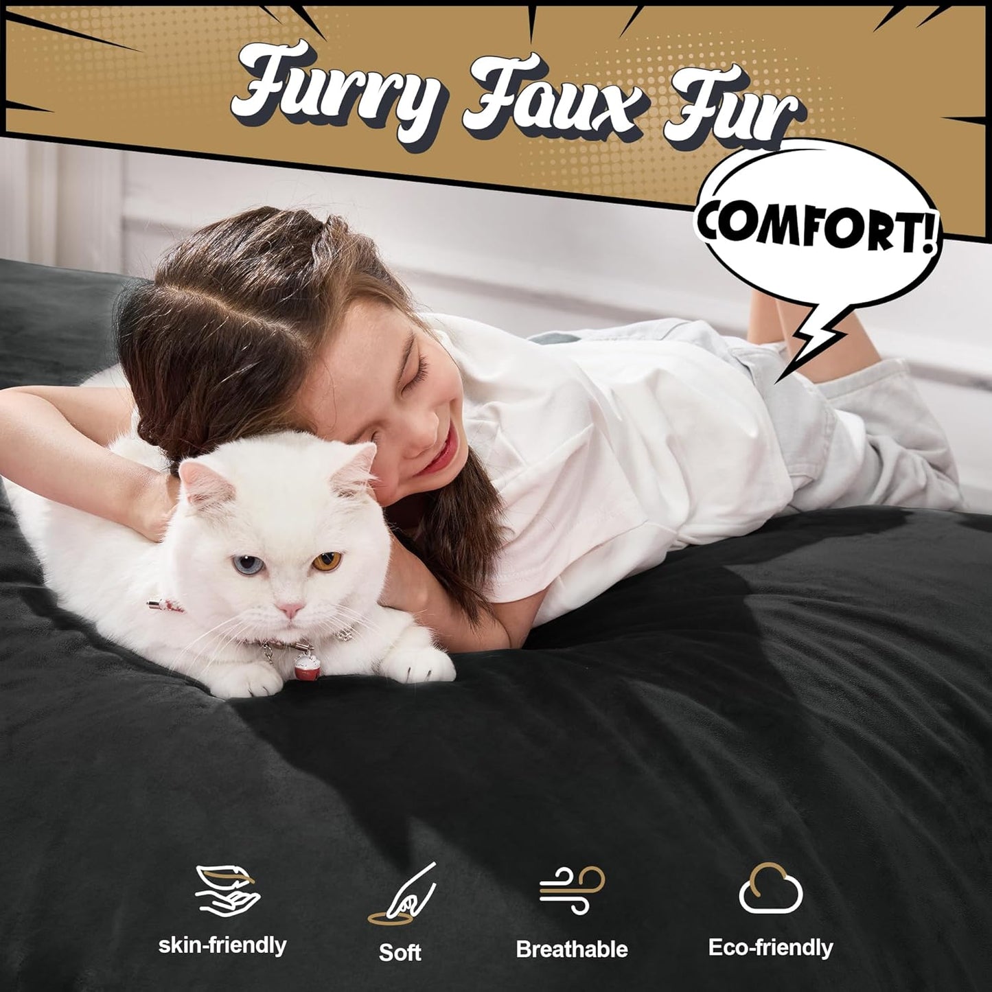 Hobestluk 3 in 1 Bean Bag Chair Giant Bean Bag Chairs for Adults with Velvet Cover Convertible Bean Bag Floor Cushion with Machine Washable Cover for Living Room (Velvet Black)