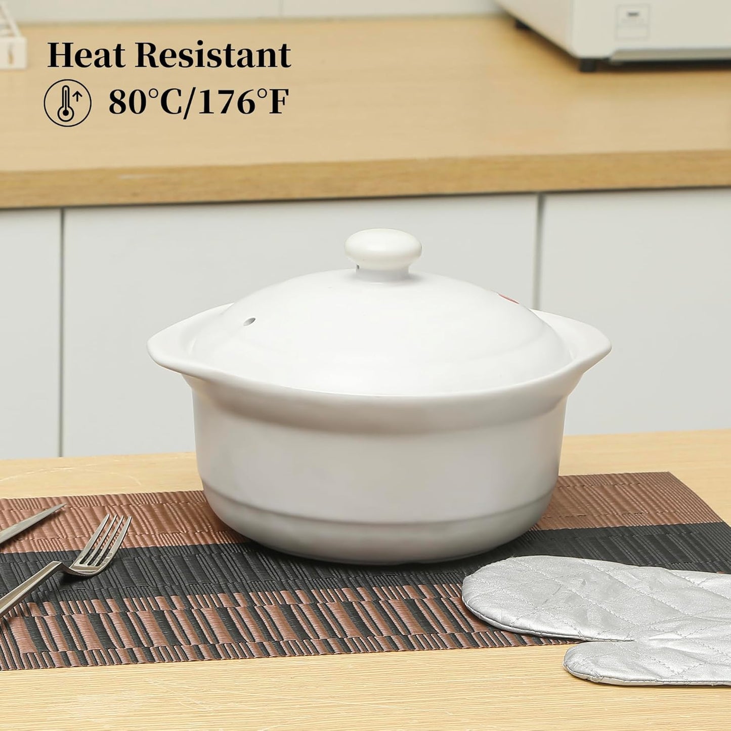 Leetaltree Brown with Black Striped Placemats Set of 8 - Heat Resistant Non-Slip Place mats for Dining Table, Washable Durable PVC Vinyl Woven Table Mats（Brown Stripe, 8）