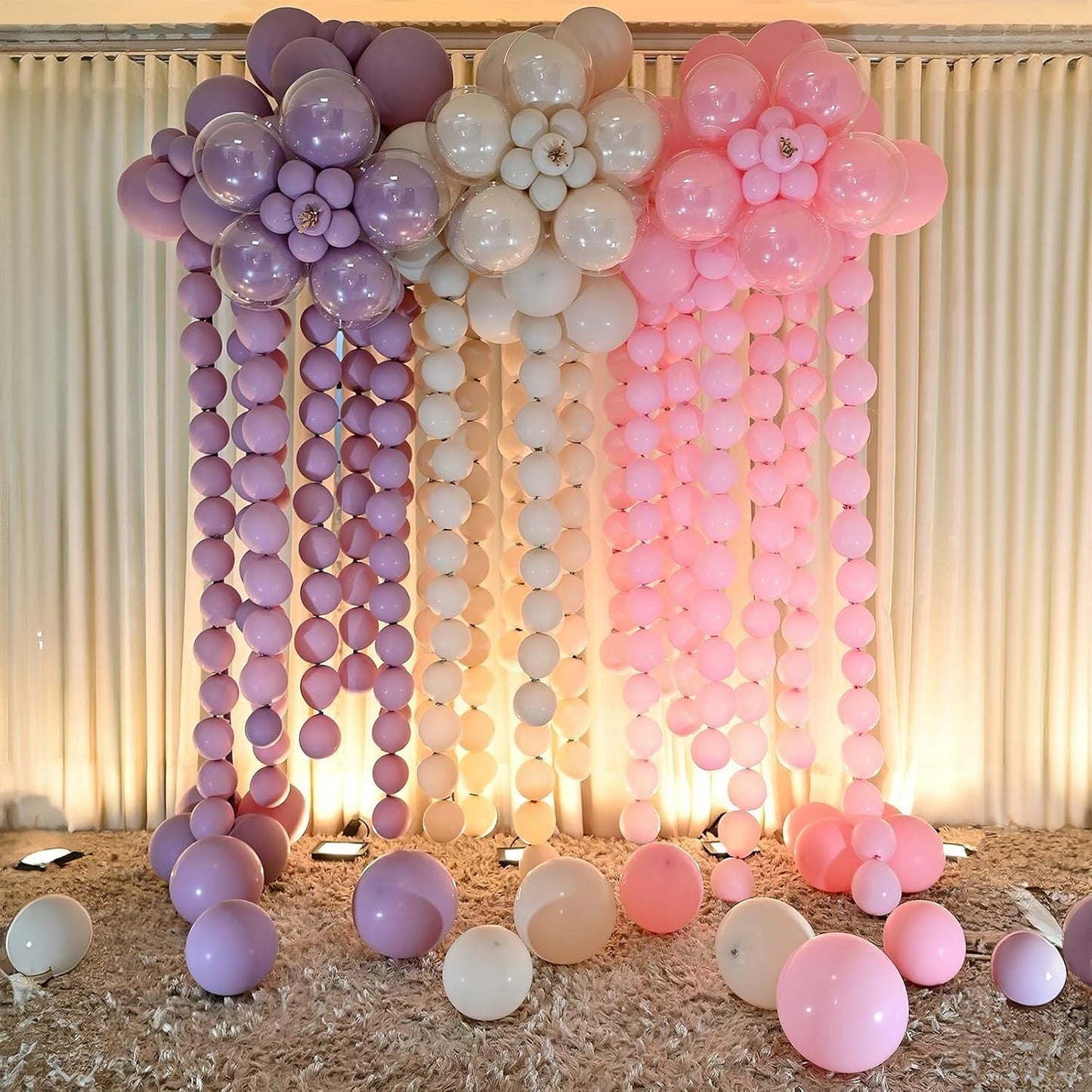 Sand White Quick Link Balloons, 60PCS Linking Balloon for Making Balloon Wall Arch Chains, Cream Beige Linked Balloons for Wedding Birthday Baby Shower Engagement Graduation Party Decorations (10inch)