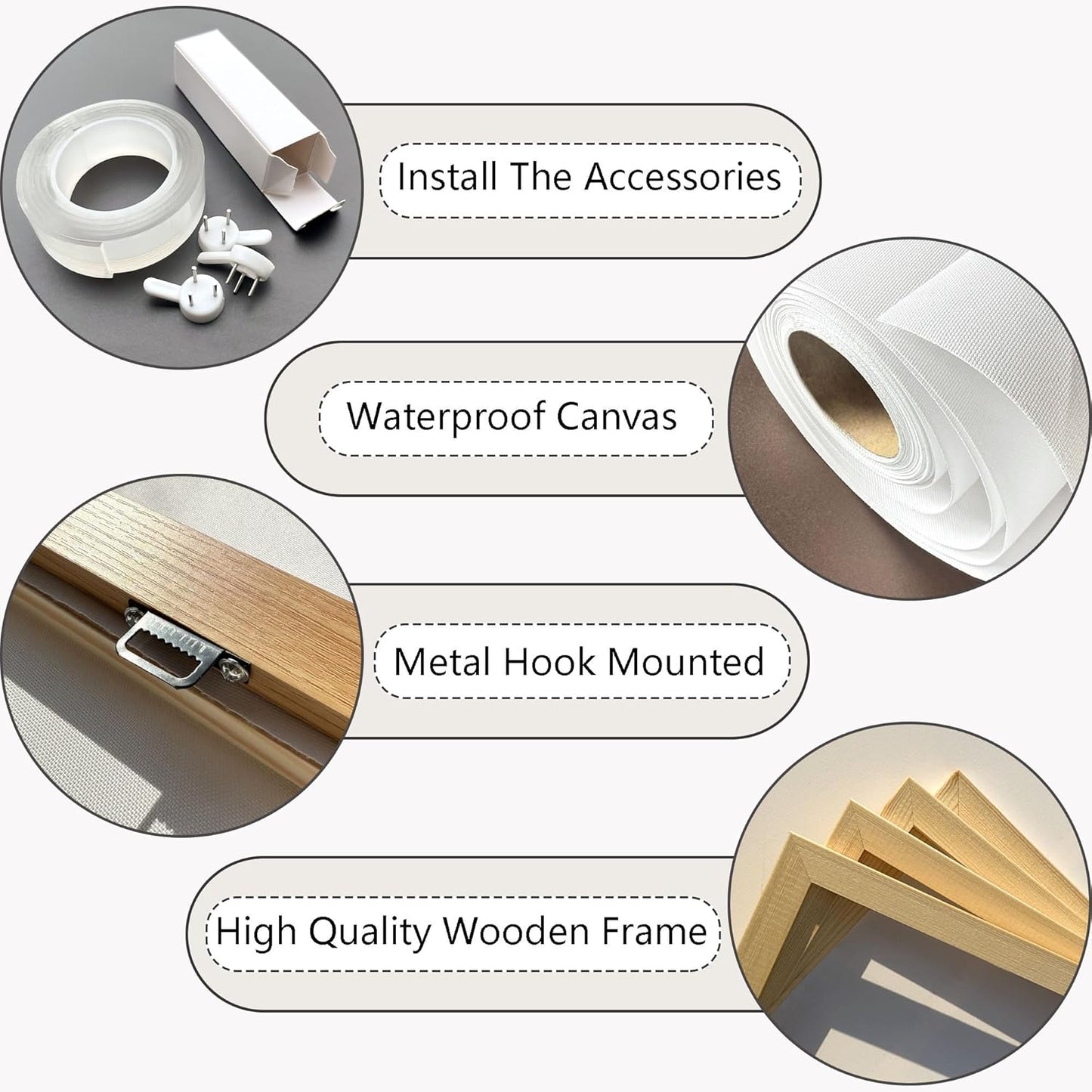 HGUAOA Vintage Landscape Wall Art for Bedroom and Living Room - Large Floral Artworks Farmhouse Wall Decor - Framed Neutral Nature Pictures - Above Bed Decor with Mountain Scenery 24×48IN