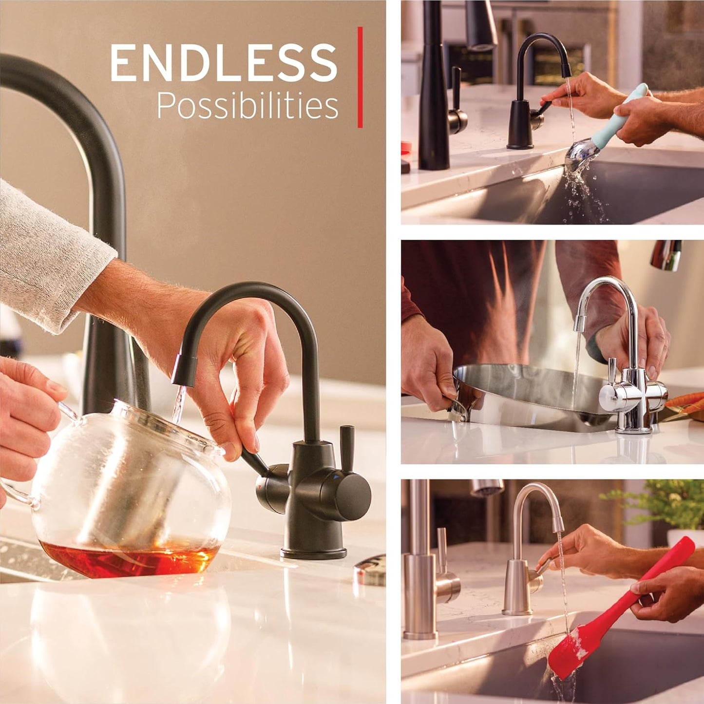 InSinkErator Stainless Steel Tank, HC250MBLK-SS HOT250 System & F-1000S Standard Under Sink Water Filtration System for Instant Hot and Cold Water Dispenser System