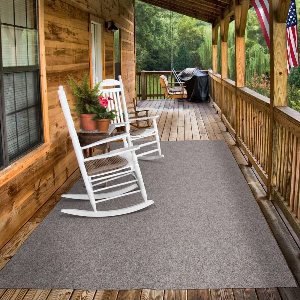 House, Home and More Indoor Outdoor Carpet with Rubber Marine Backing - Brown - 6 Feet x 20 Feet - Durable, UV-Resistant - Adds Color and Comfort to Your Deck, Patio or Other Outdoor Rug Space.