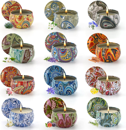 Scented Candles Gift Set, 12 Pack Candle for Home Scented, Candles Clearance with Gift Box, Aromatherapy Non Toxic Candle for Men, Women, Friends Birthday, Mother's Day