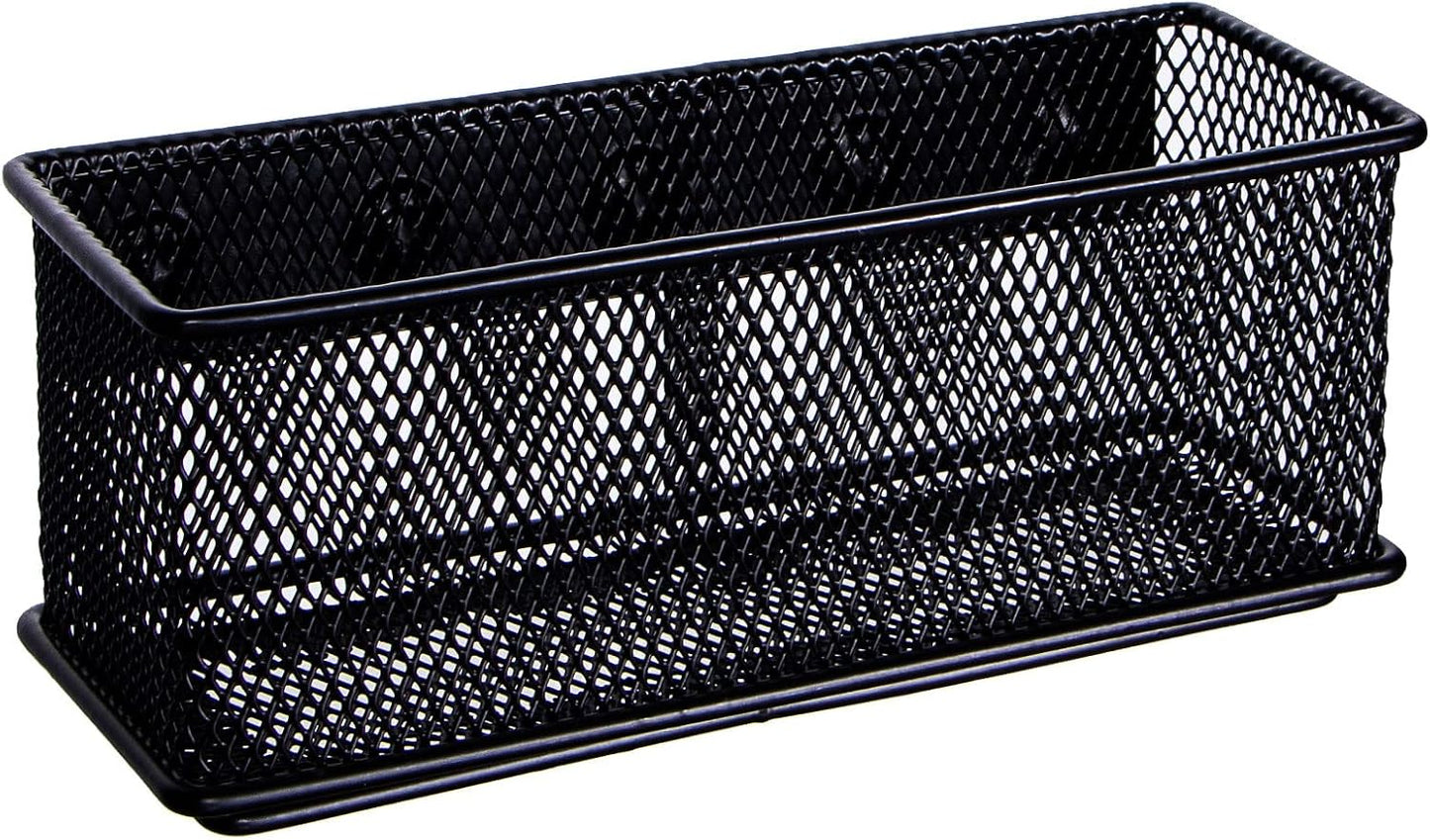 dedoot Magnetic Pencil Holder, Black Mesh Pen Organizer Strong Magnetic Storage Basket Organizes Pens, Pencils, Markers for Whiteboard, Locker, Fridge, Cubicle Desk, Offices 6.3x2.3x2.6inch