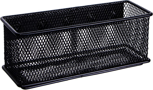 dedoot Magnetic Pencil Holder, Black Mesh Pen Organizer Strong Magnetic Storage Basket Organizes Pens, Pencils, Markers for Whiteboard, Locker, Fridge, Cubicle Desk, Offices 6.3x2.3x2.6inch