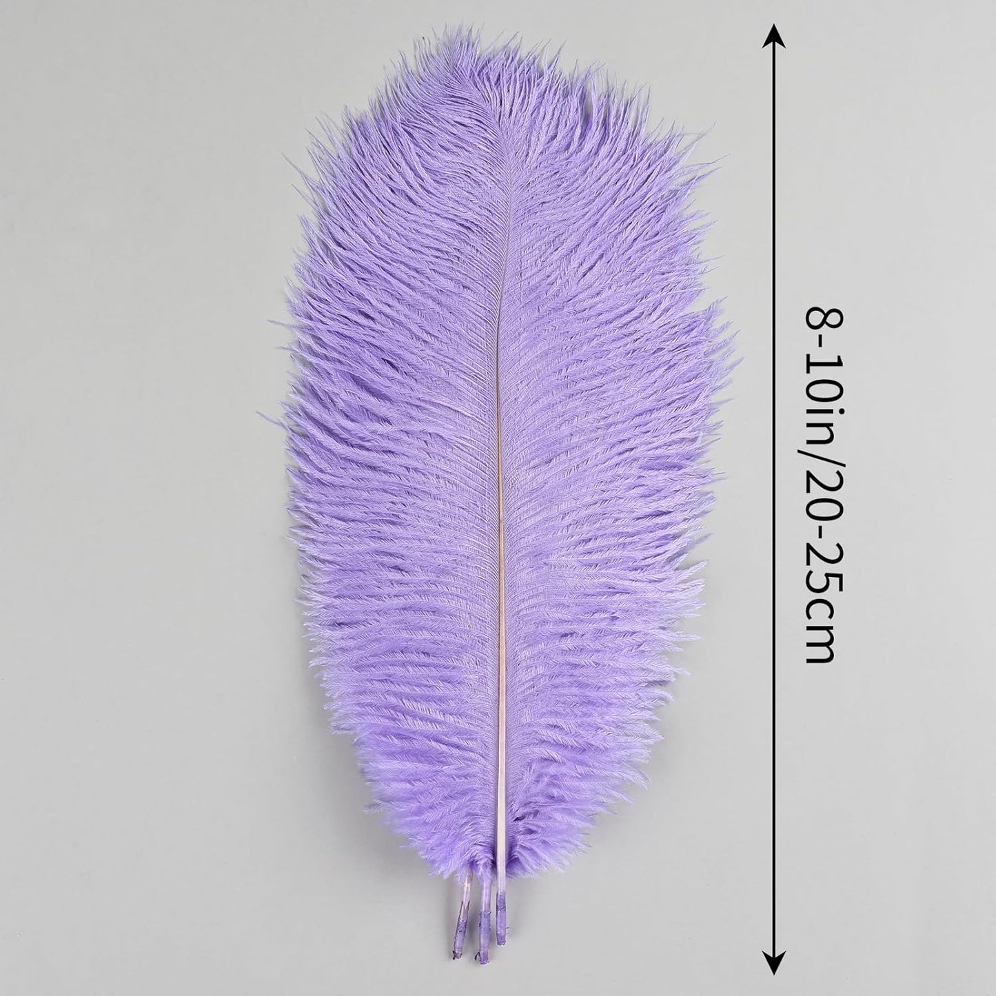 THARAHT Lavender Ostrich Feathers 24pcs Natural Bulk 8-10Inch 20cm-25cm for Crafts Wedding Party Centerpieces Flower Arrangement Easter Gatsbi and Home Decoration Feather