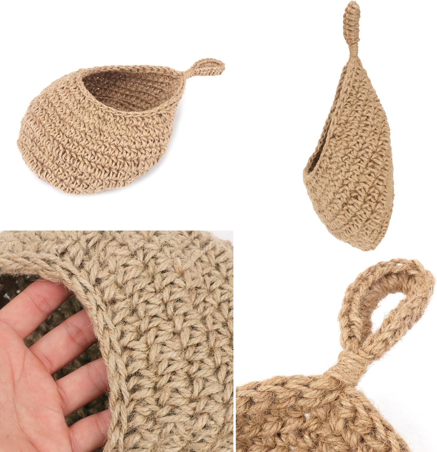 3 Pack Hanging Wall Basket with Hook, 3 Size Wall Hanging Fruit Baskets, Hanging Baskets for Organizing, Hanging Fruit Baskets for Kitchen, Restaurant, Coffee Shop, Party and Garden Decor