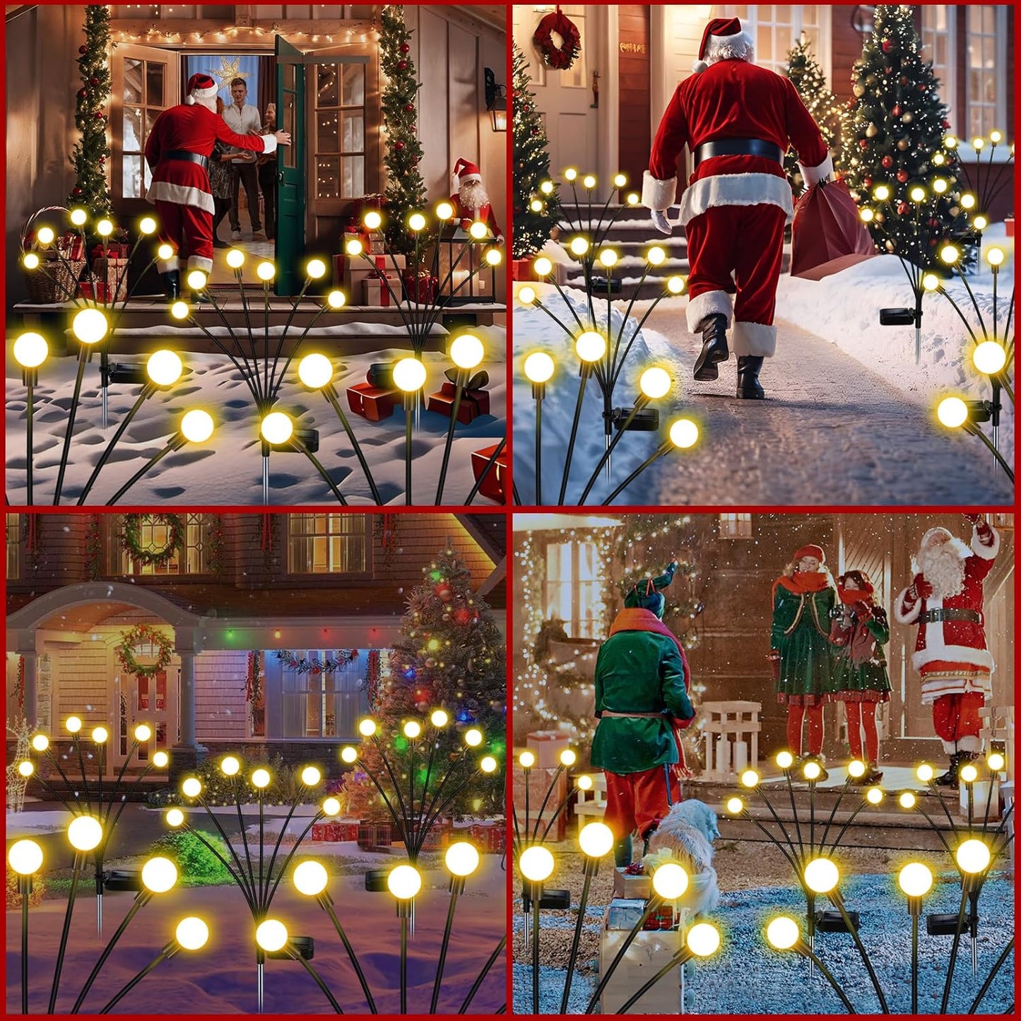 Solar Garden Lights Outdoor, 6 Pack 48LED Waterproof Solar Powered Lights for Yard Pathway Patio, Swaying Lawn Decor as Gardening Gifts for Women Holiday