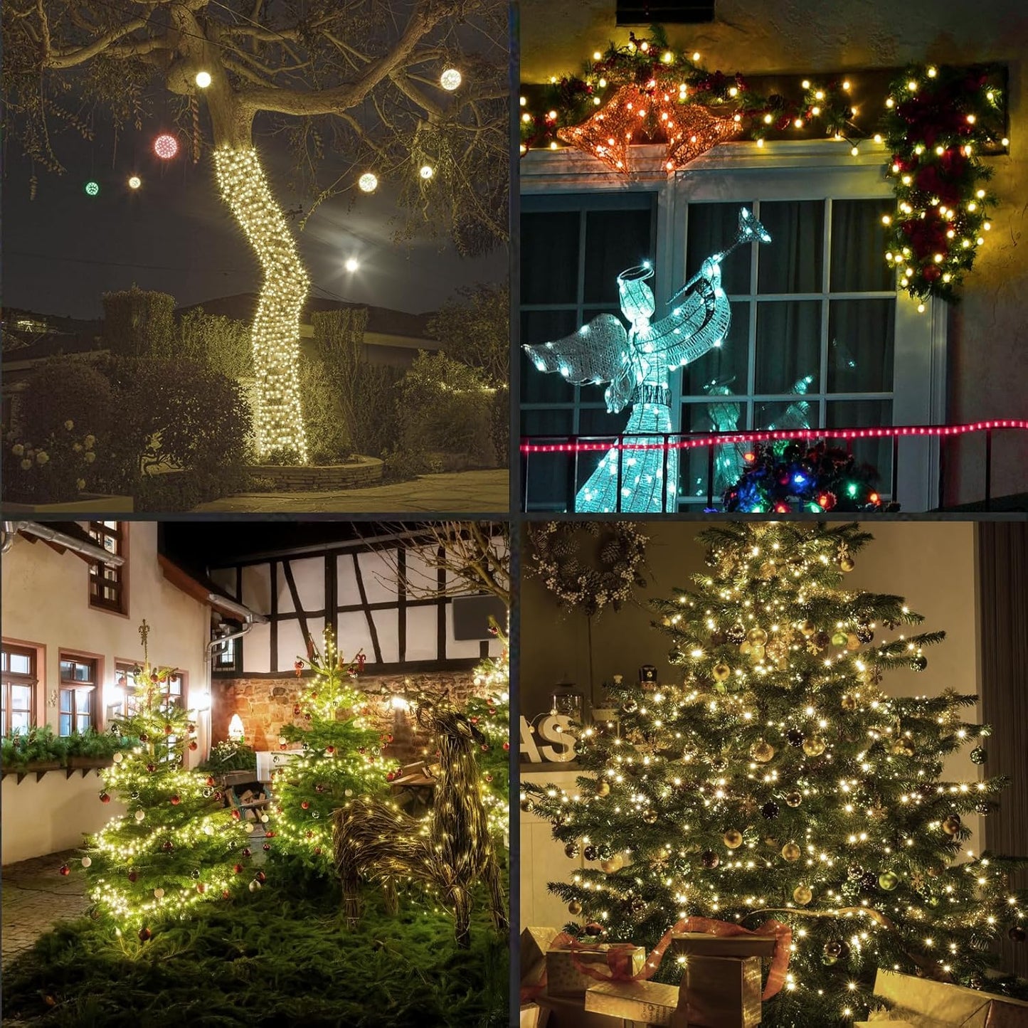 600LED (12pk of 50L) String Lights,LED Christmas Lights, 6" SPACING,Green Wire,Warm White