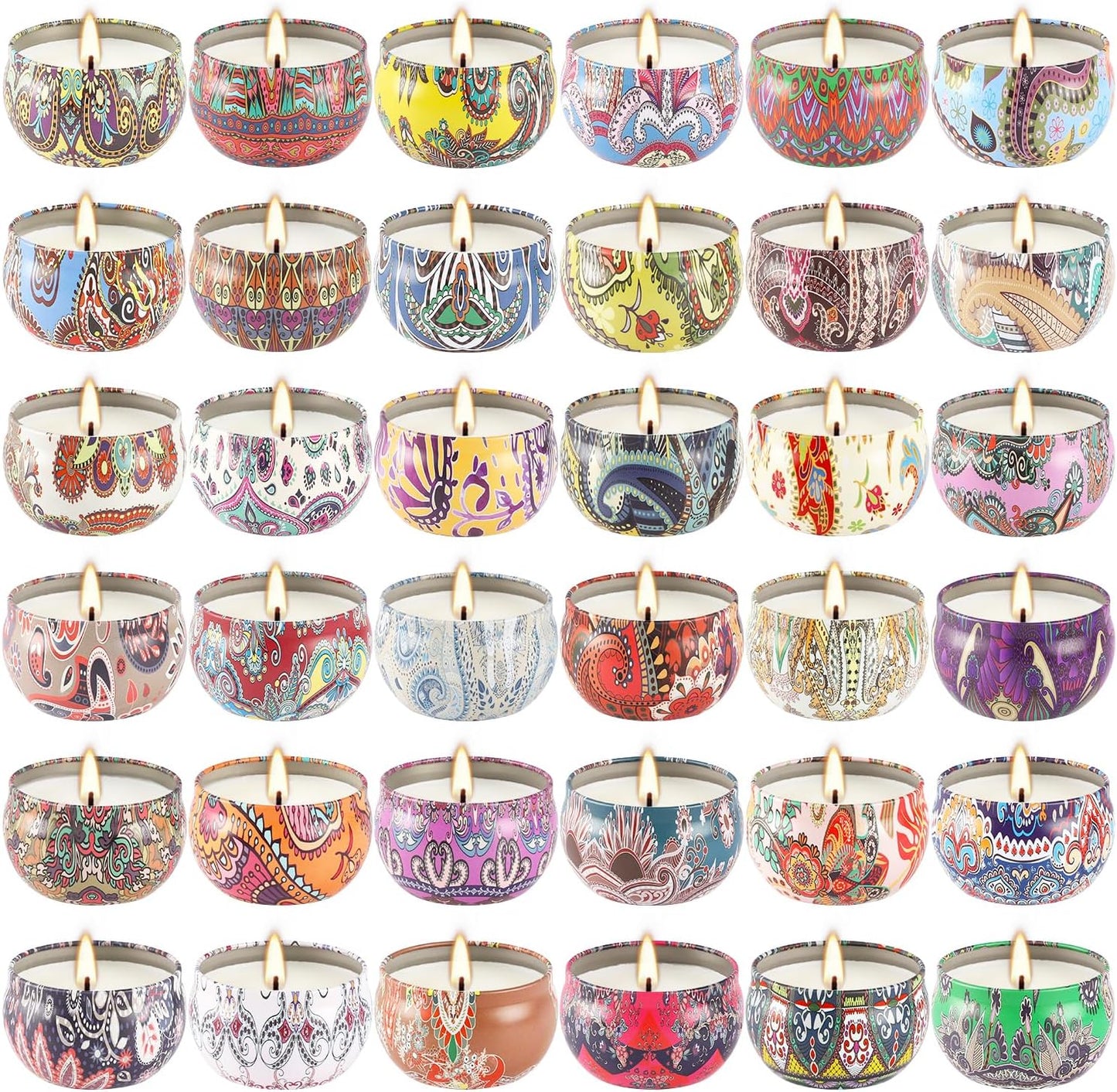 36 Pack Scented Candles Set for Home, Relaxing Stress Relief, Aromatherapy - Natural Soy Wax and Fragrance - Gifts for Women, Mom, Best Friend, Wife, Birthday