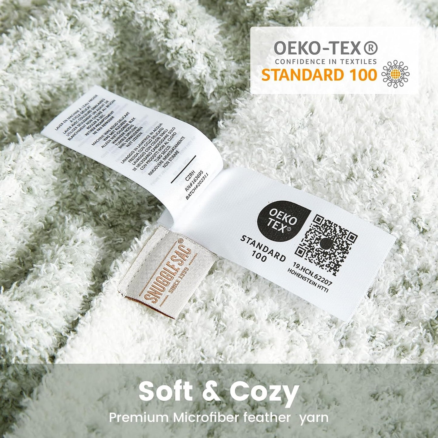 Snuggle Sac Sage Green Bedding Blanket Twin Size for Bed and Sofa, Reversible Super Soft Warm Cozy Knit Blankets Fuzzy Plush, Ombre Green, 60x80 inches