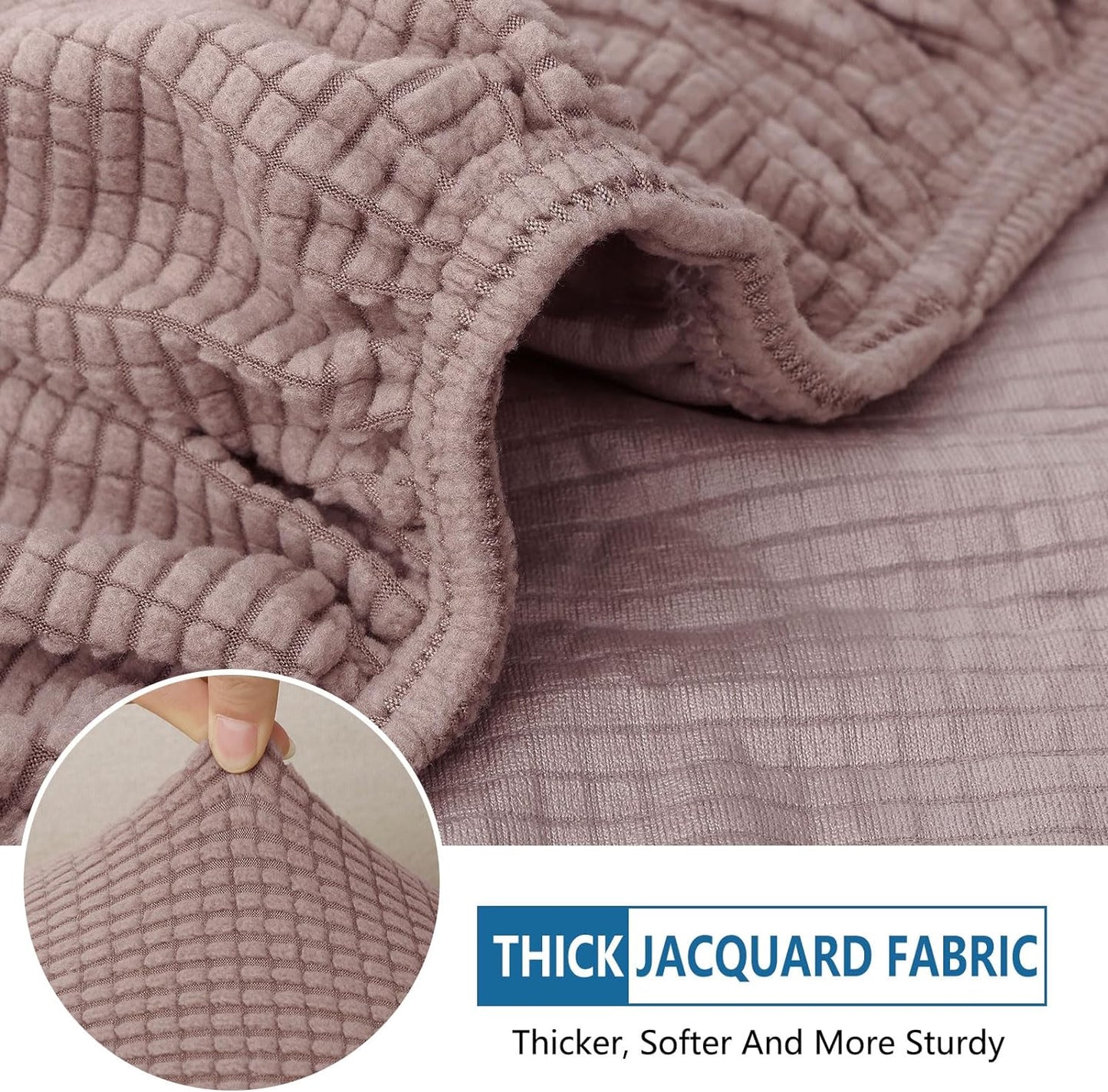 hyha Waterproof Couch Cushion Covers for Pets, Non Slip Sofa Seat Cover for Dogs Washable, Soft Thick Stretch Jacquard Fabric, Sofa Slipcovers with Elastic Bottom (1 Piece for Backrest M, Camel)