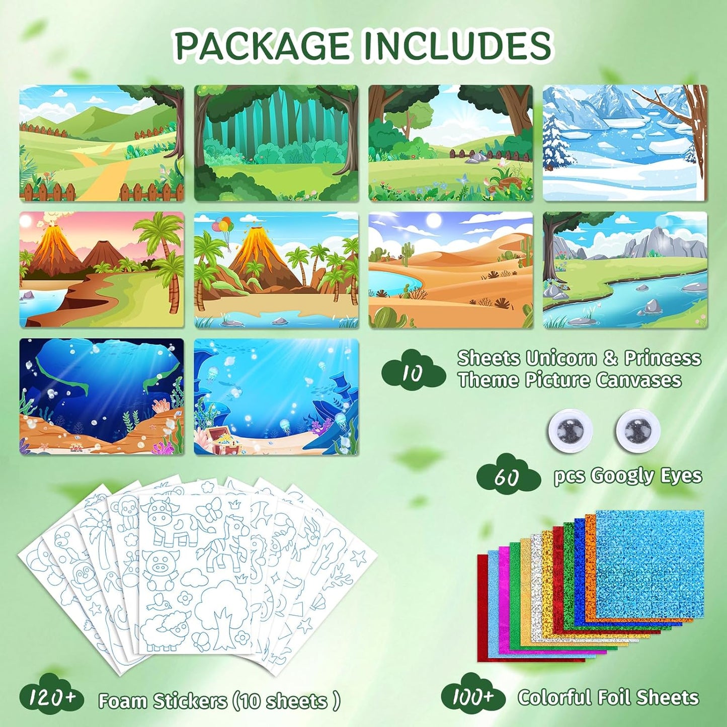 PERRYHOME Foil Arts and Crafts Kits-DIY No Mess Animal Fun Foil Paper Craft Kits,Non-Toxic Kids Car Airplane Travel Activities Toys,Gifts for 4 5 6 7 8 Year Old Girls Boys Toddler Children