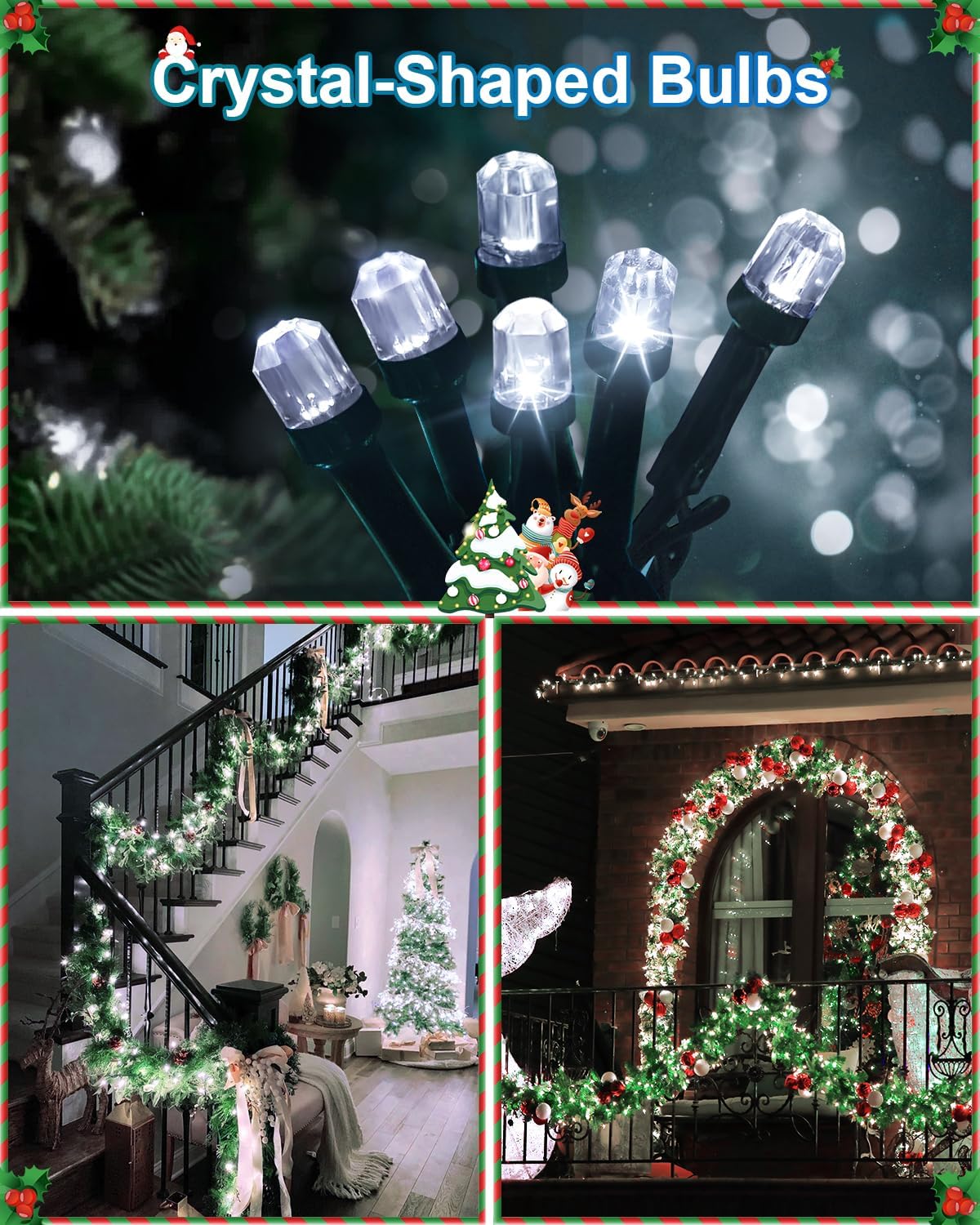 158 FT 480 LED Christmas Tree Lights, String Lights Green Wire with 8 Modes, Timer and Memory, Plug in Outdoor Waterproof Twinkle Lights for Indoor Yard Xmas Holiday, Cool White