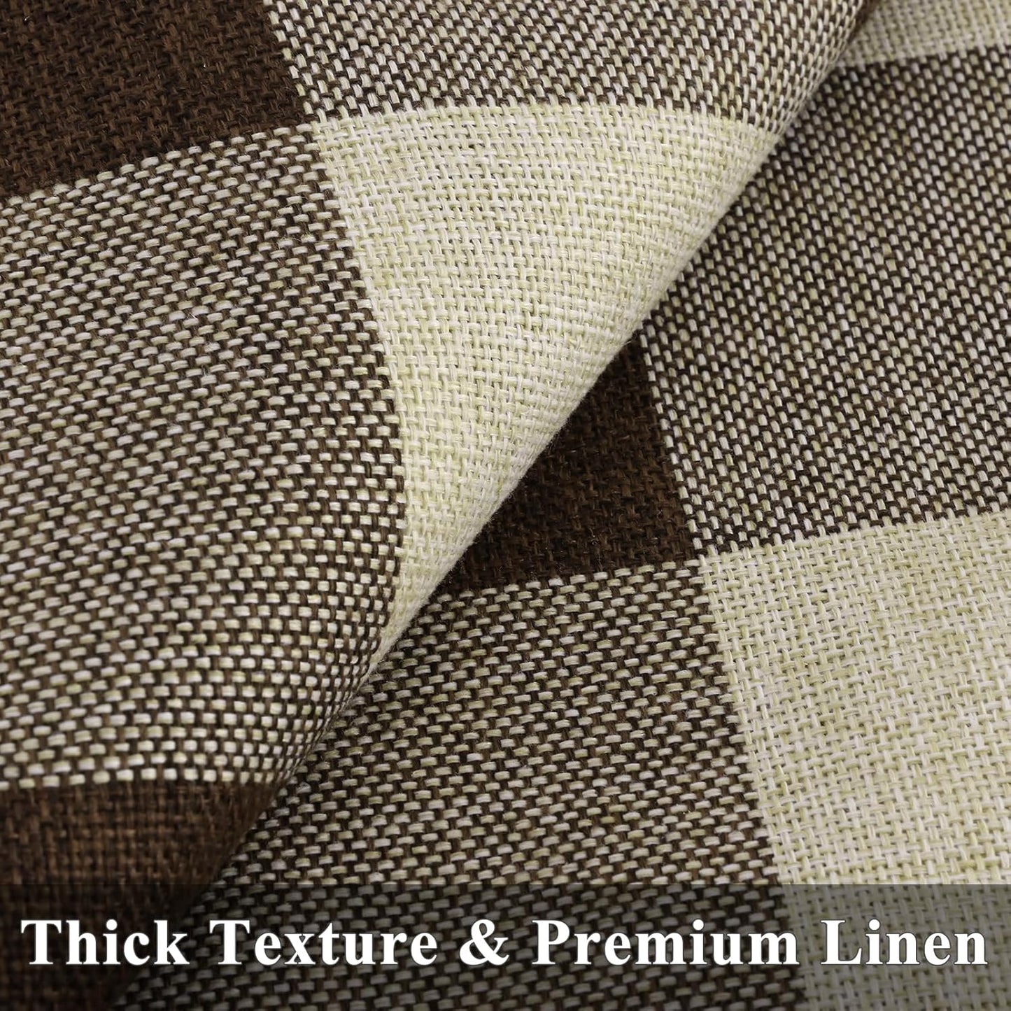 decorUhome Buffalo Plaid Check Throw Pillow Covers 12x20 Set of 2, Outdoor Lumbar Decorative Farmhouse Neutral Pillow Covers with Stitched Edge for Bed Couch Sofa, Brown and Beige