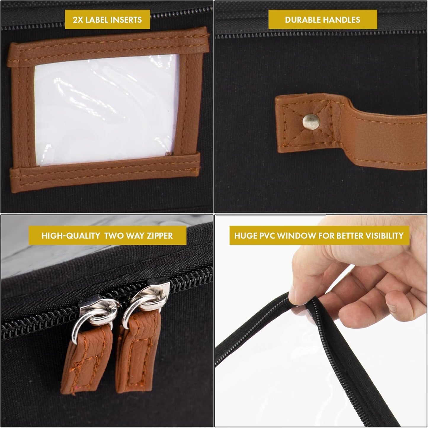 HOMELUX THEORY 2pc Low Profile Under Bed Storage Containers, Thin Under Couch Storage Organizer with Bins & Lids, Underbed Storage Box Ideal for Seasonal Clothes, Blankets, Fabric & Shoes (Black)