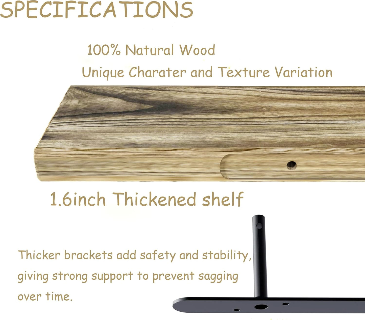 48 Inch Floating Shelves, 8 Inch Deep Floating Shelves for Wall, 5 Tier Hanging Wall Shelf with Invisible Brackets, Wall Mounted Display Shelves for Bathroom, Bedroom, Living Room,5 Tier