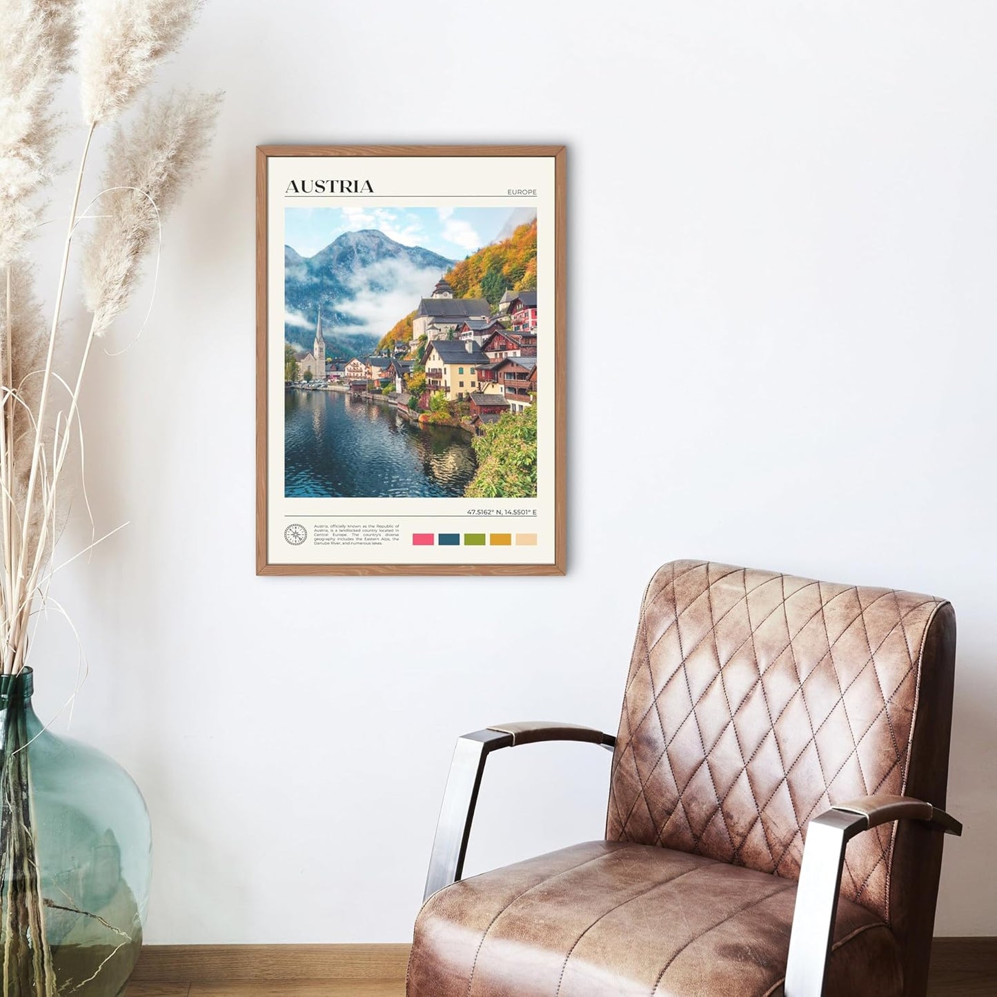 StudioUBILA Austria Wall Art Poster, Decorative Cityscape Landscape Art Prints, Home Decor Wall Art Print for Bedroom Living Room Kitchen Decorations, Unframed