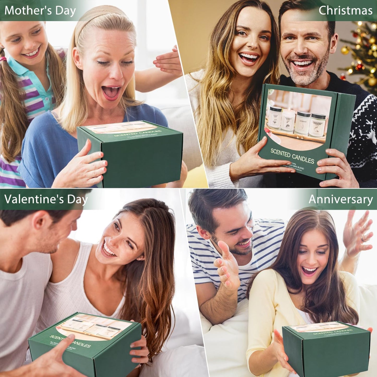 Natural Soy Wax Aromatherapy Candles - 4 Pack 7.1oz, Over 240 Hours Burn Time, Scented Candles Gifts for Women - Lavender