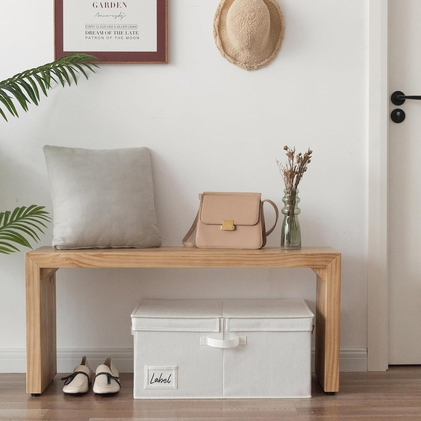 GRANNY SAYS Fabric Storage Bin with Lid, Decorative Storage Boxes, Basket for Shelves, Closet Storage Bins, Large Storage Bins for Clothing, Jumbo, Ivory, 2-Pack