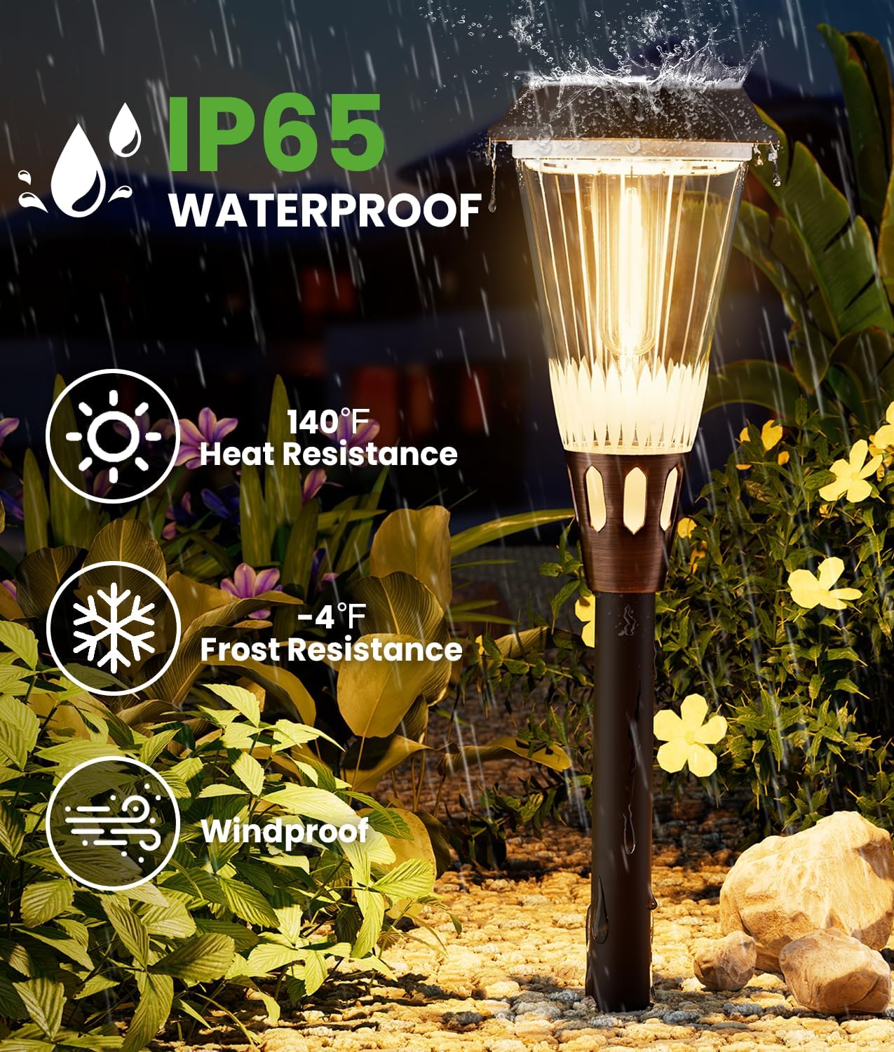 Bright Solar Lights Outdoor 6 Pack, 2-in-1 Cool&Warm Solar Pathway Lights, Pathway Landscape Lighting Waterproof IP65, Auto On/Off Outdoor Light for Yard Walkway Garden Driveway Landscape
