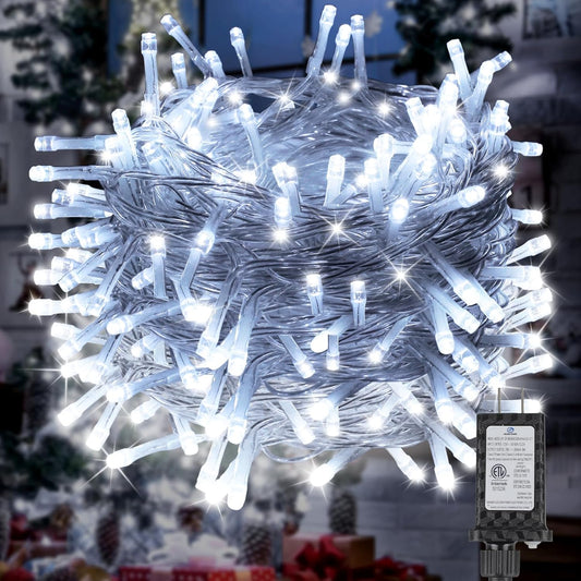 98.5FT 300 LED Christmas Lights Plug in,Cool White Waterproof Fairy Lights with Timer/8 Modes, Christmas Tree Lights Lighting Outdoor Indoor Garden Party Wedding Christmas Tree Decoration