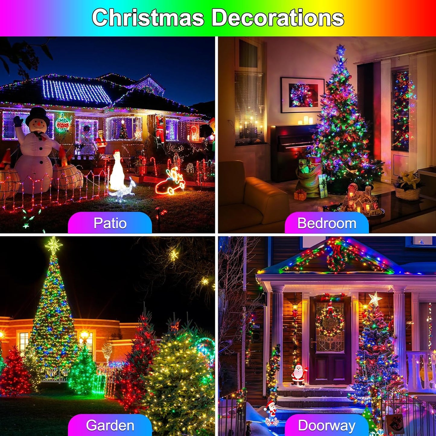 98.5FT 300LED Christmas Lights Plug in,Multi-Color Waterproof Fairy Lights with Timer/8 Modes,Christmas Tree Lights Lighting Outside Indoor Garden Party Wedding Christmas Tree Decoration
