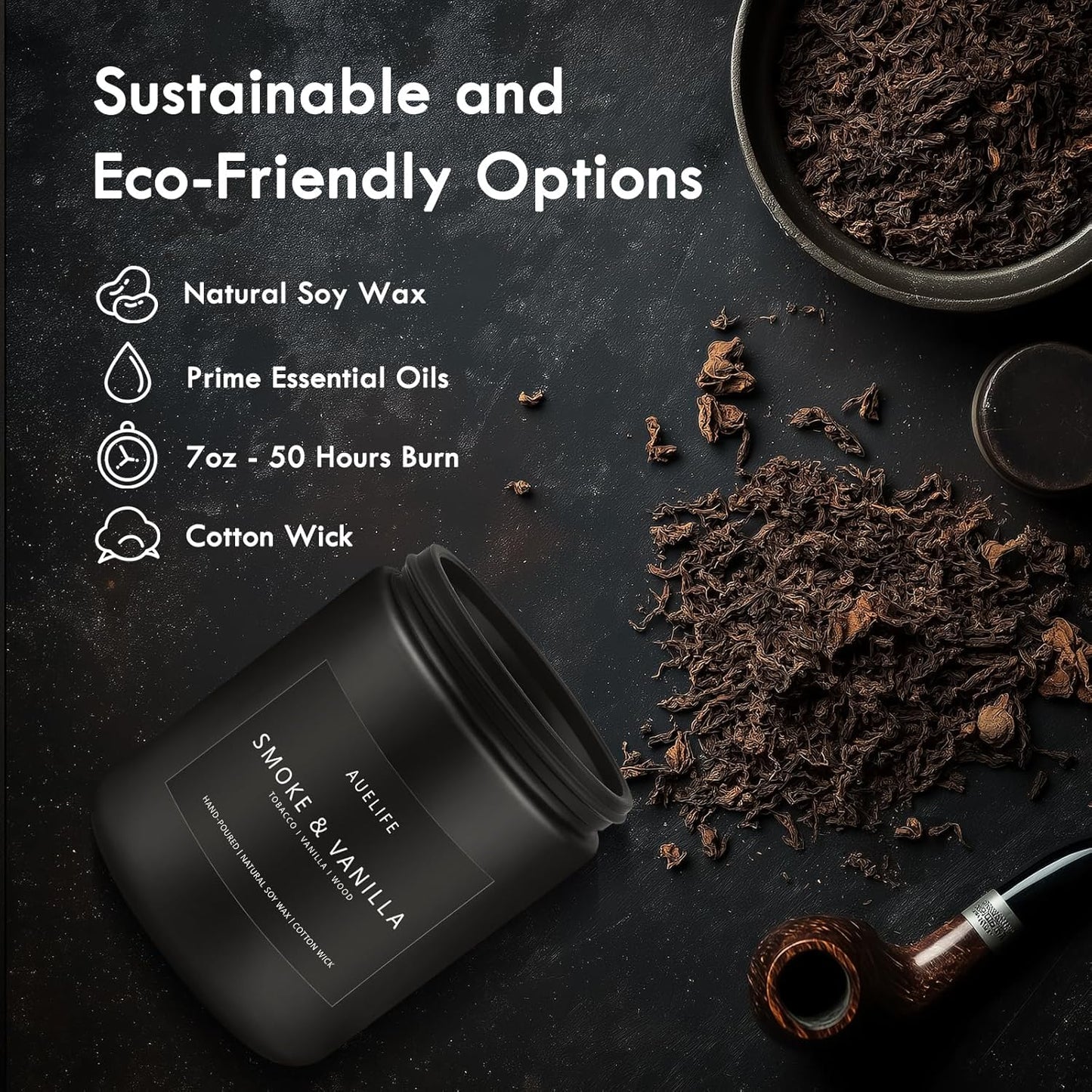 Scented Candles Set | Men Candle Set, Scented Candles for Home, Gifts for Men Aromatherapy Gift Set - 4 Pack Manly Gifts for Dad Fathers Day, Soy Candle of Leather/Smoke & Vanilla/Oak/Lavender