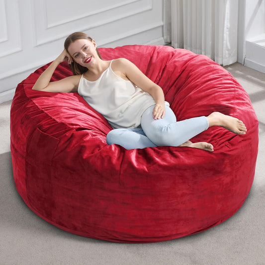Hobestluk 5FT Bean Bag Chair Giant Bean Bag Chairs for Adults Large Bean Chairs with Removable Cover, Beanbag Chair with Filler, Adult Bean Bag Chairs for Living Room, Bedroom