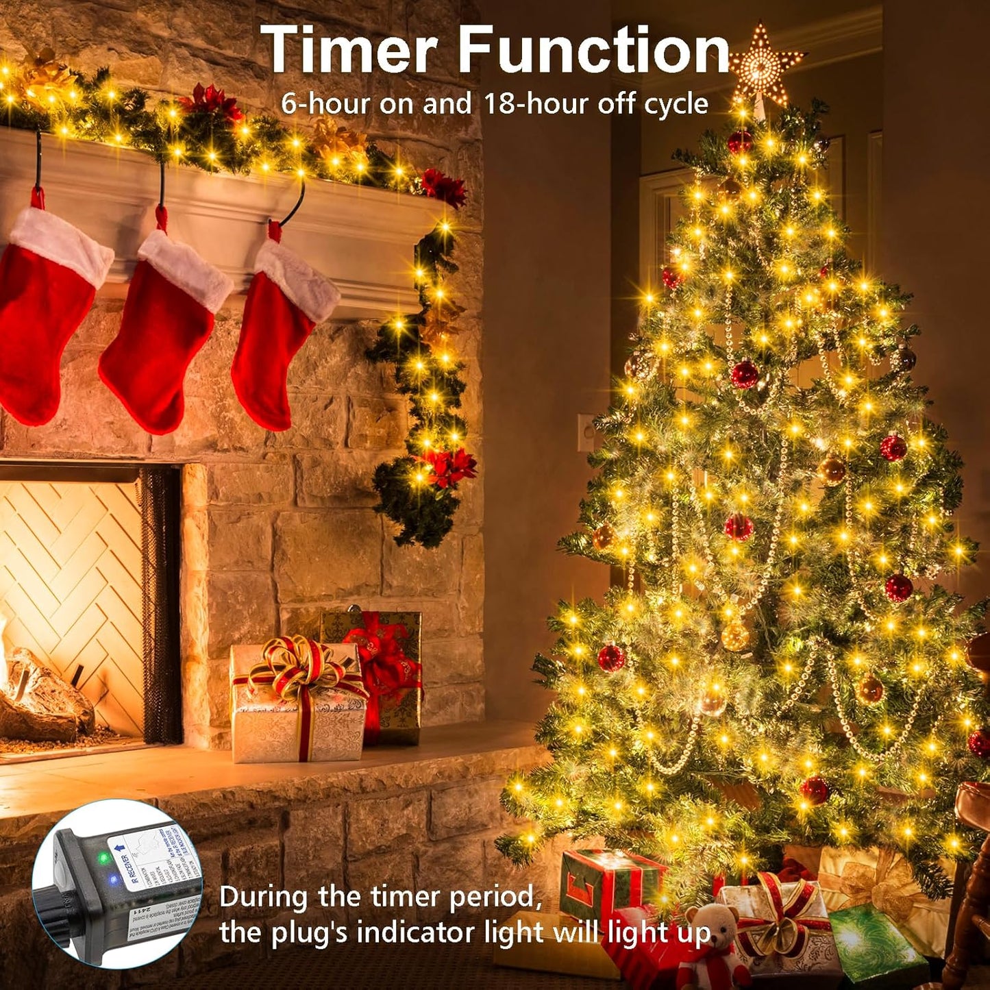 2 Pack Fairy String Lights Plug in, 33Ft Green Wire 100 Micro Starry LED Outdoor String Lights with 8 Modes Timer IP68 Waterproof Twinkle Lights for Bedroom Garden Christmas Home Decor (Warm White)