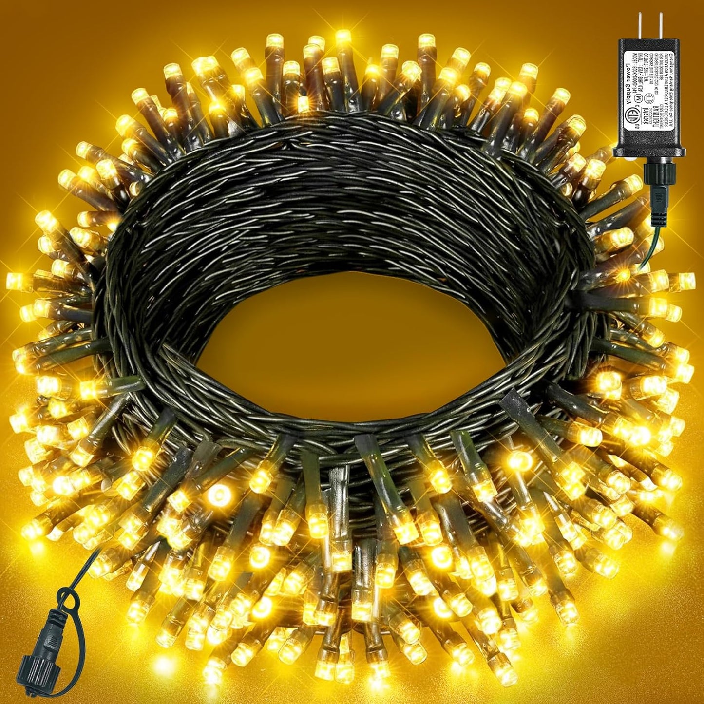 80FT 240 LED Christmas Tree Lights, Warm White Christmas String Lights 8 Modes, Waterproof Connectable Christmas Outdoor Decorations for Indoor Patio Garden Party Decorations, Warm White