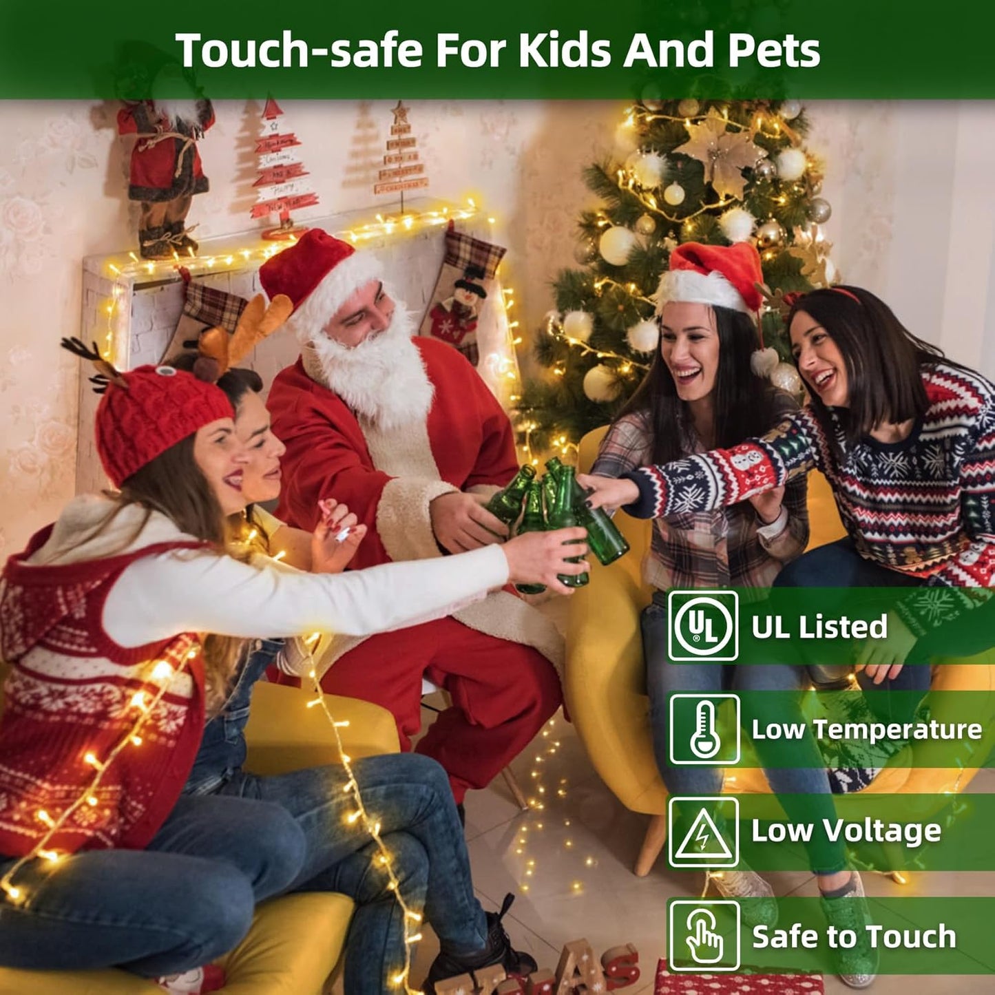 750 LED 240FT Christmas Lights Outdoor,12 Lighting Modes Christmas String Lights with Timer, Dimmable Warm White LED StringLights Waterproof for Yard Tree Wedding Party Holiday Warm White