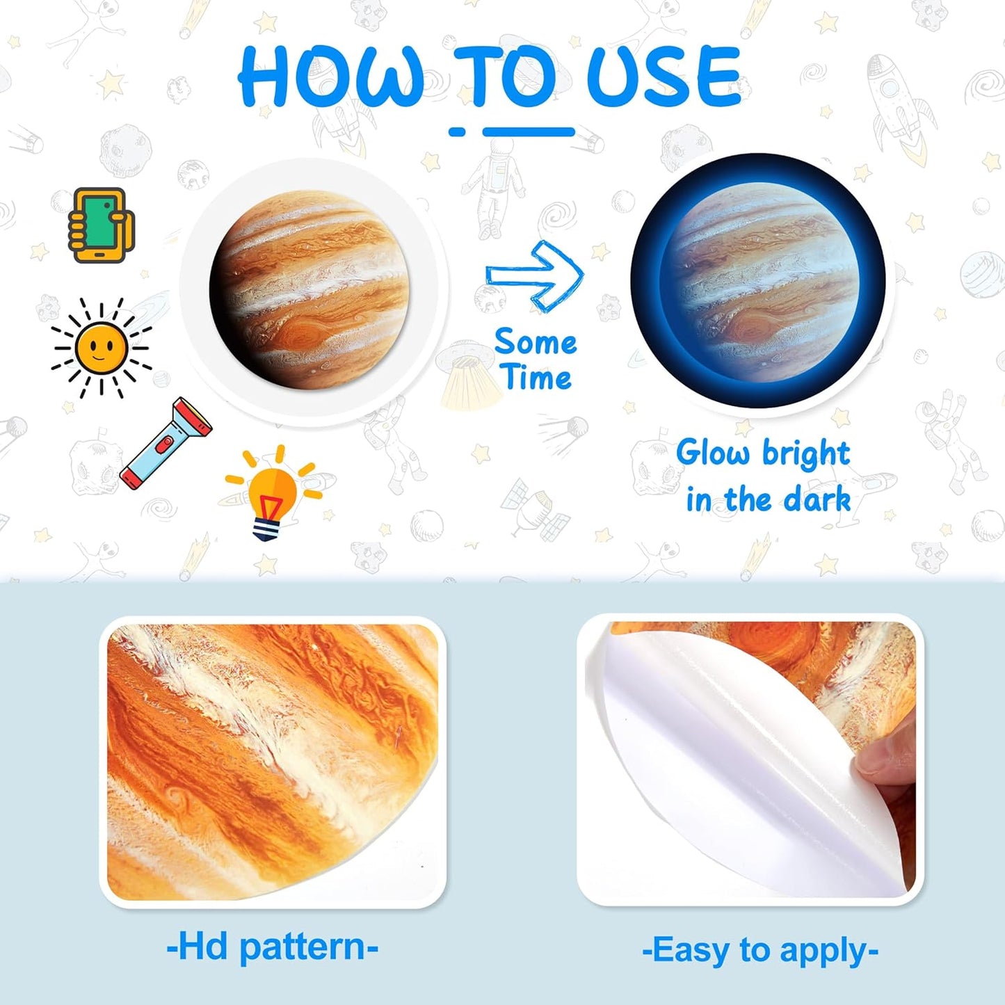 Solar System Wall Decals Glow in The Dark Stars 780 PCS, Glowing Planets Stickers for Ceiling, Nursery Wall Stickers for Bedroom, Kids Room Decorations (Blue)