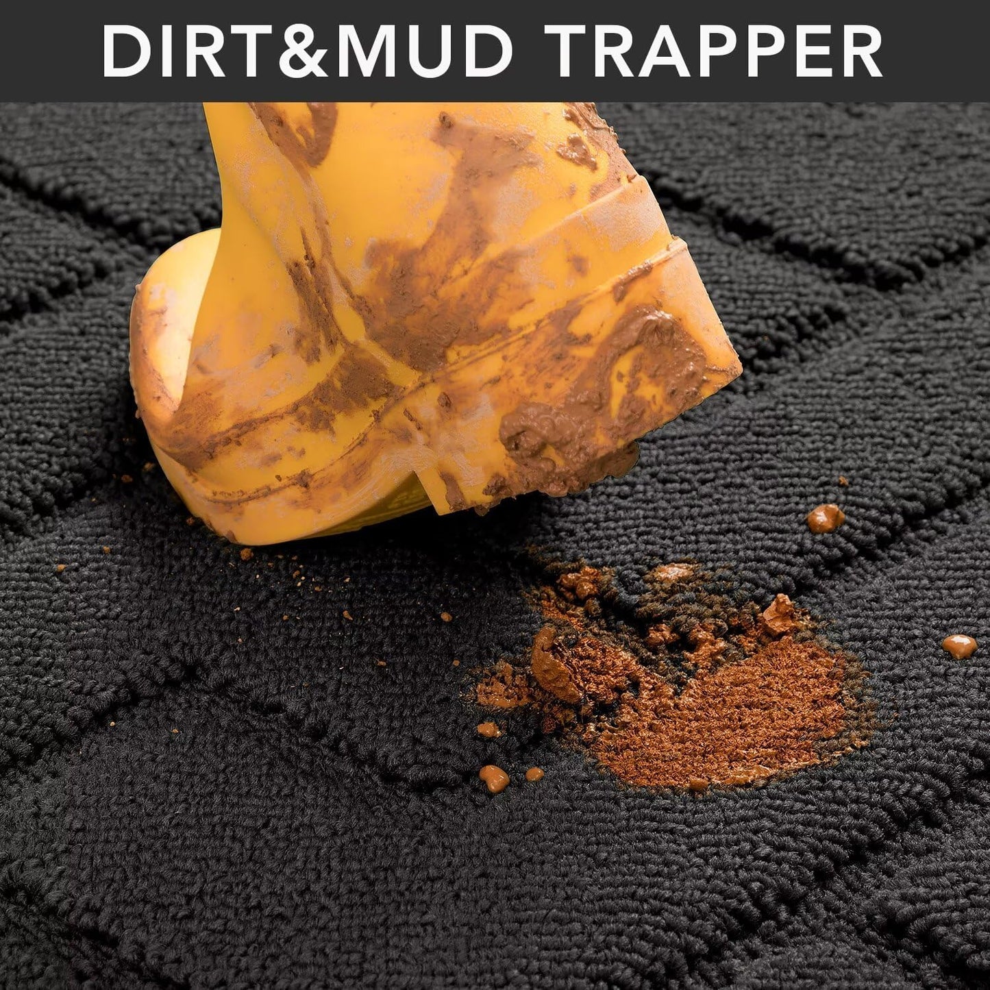 hicorfe Front Door Mat Indoor Entrance,20"x31.5" Absorbent Dirt Resist Welcome Door Mats,Stain and Fade Resistant,Non Slip Backing Entry Mat Doormat for Entryway(Charcoal)