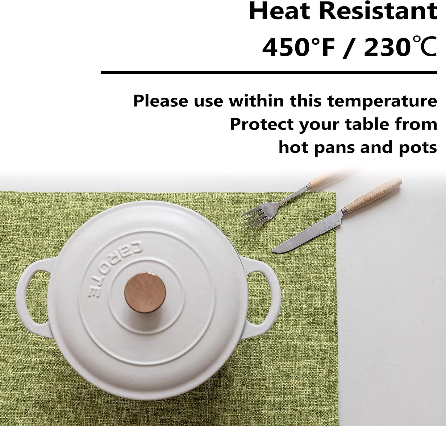 Home Brilliant Green Placemat Set of 6 Washable Place Mats Placemats Heat Resistant Table Mats for Wooden Table Dinner Decor, Lime Green