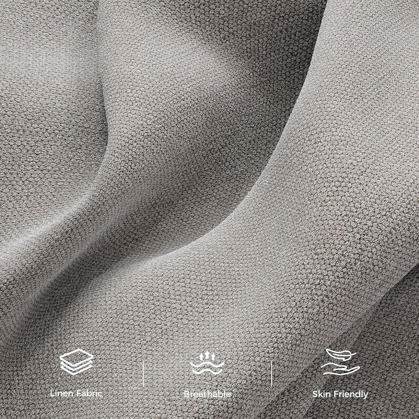 89” Futon Sofa Bed, Linen Comfy Futon Couch Bed with 2 Square Pillows, Convertible Sleeper Sofa with Adjustable Backrest& Armrests, Modern Loveseat Sleeper for Living Room, Bedroom, Light Gray