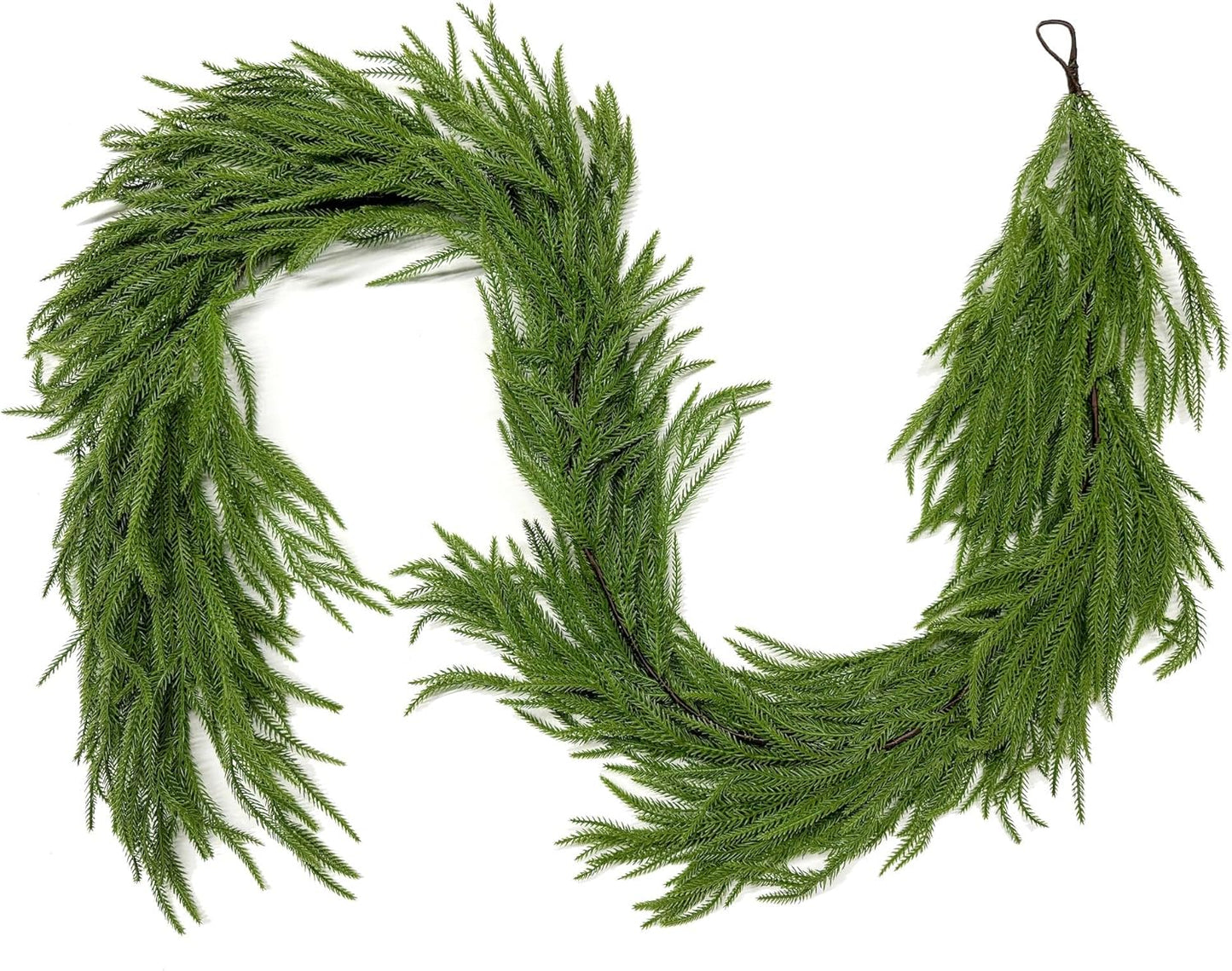 Christmas Garlands Norfolk Pine Garland Real Touch Artificial Faux Greenery Garland for Holiday Indoor Outdoor Decor 6FT