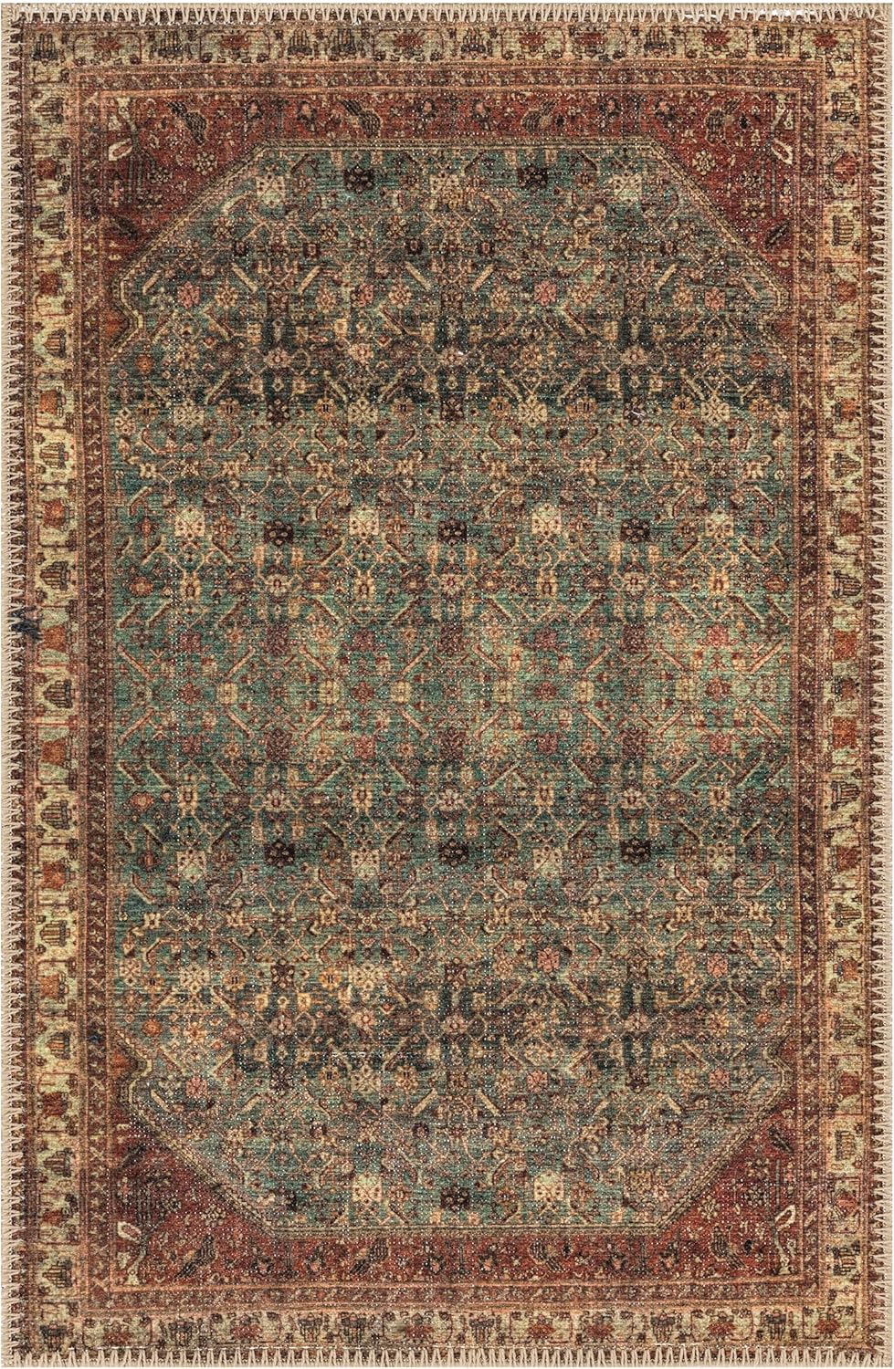 Keen Home Design 2x3 Rug - Machine Washable Entry Rug with Non-Slip Backing, Ideal for Enteryway, Kitchen, Bathroom, Laundry Room - Vintage, Easy Clean, Durable, Low Pile Rug - (2' x 3')