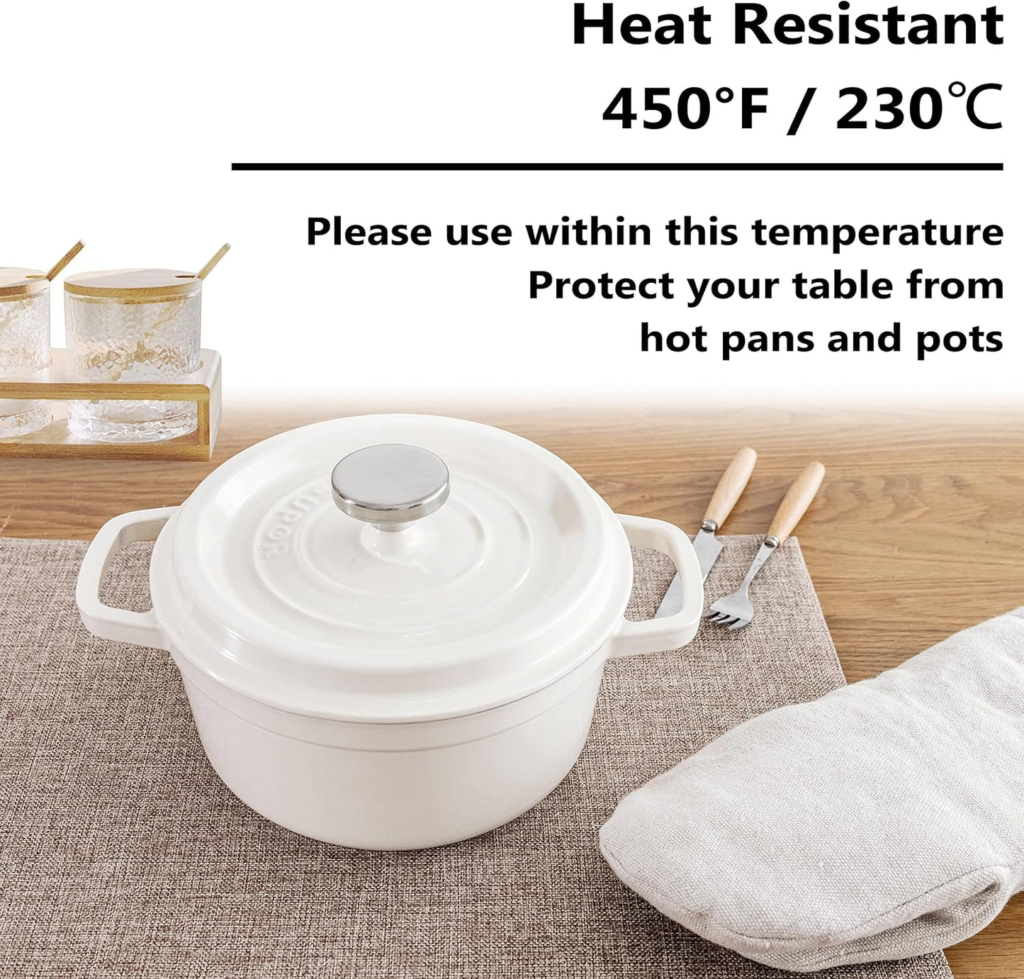 Home Brilliant Linen Placemats Set of 8 Heat Resistant Dining Table Cloth Place Mats Kitchen Table Mats Placemats Table Decor, Natural Linen