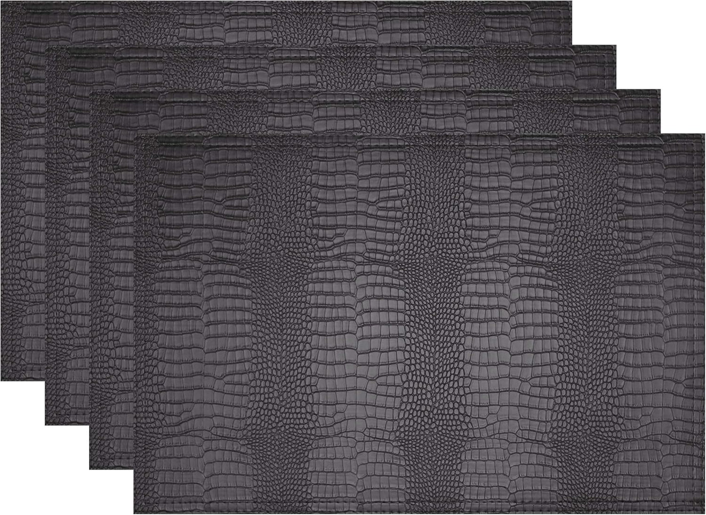 Faux Leather Hardboard Placemats, Set of 4 PU Table Mats, Easy to Clean, Heat & Stain Resistant for Office Conference Table,Dining Home Decor