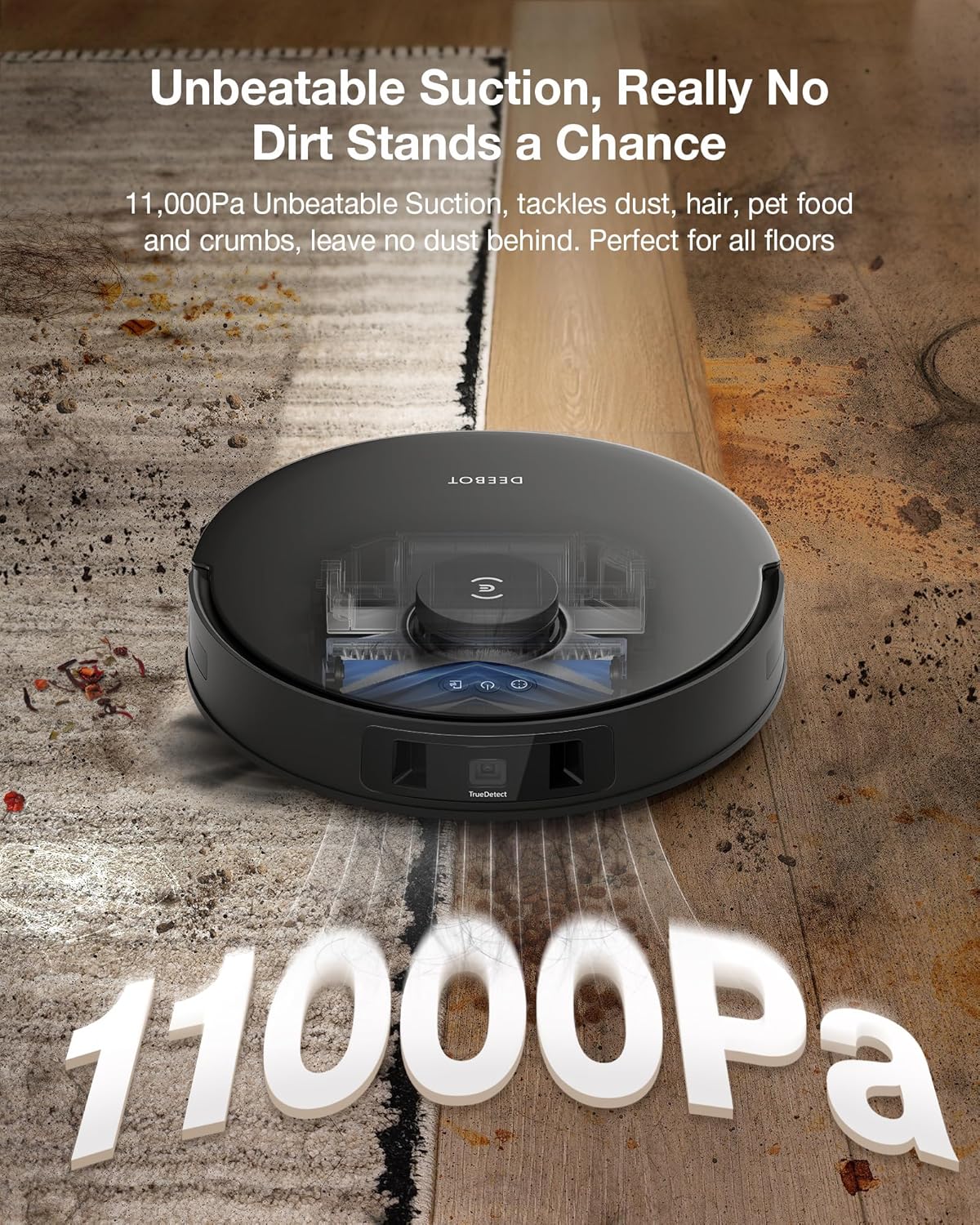 ECOVACS DEEBOT T30S Combo Robot Vacuum and Mop, All in One Cleaning Hub, 11000Pa, ZeroTangle Technology, TruEdge Adaptive Edge, Dual Self-Emptying, Hot Water Washing