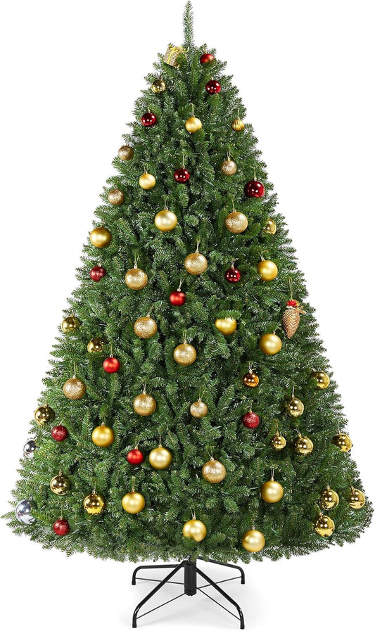 Yaheetech 6ft Premium Unlit Douglas Full Fir Christmas Tree with Foldable Stand Etra Thick Xmas Tree for Home Party Holiday Decoration with 1614 Branch Tips